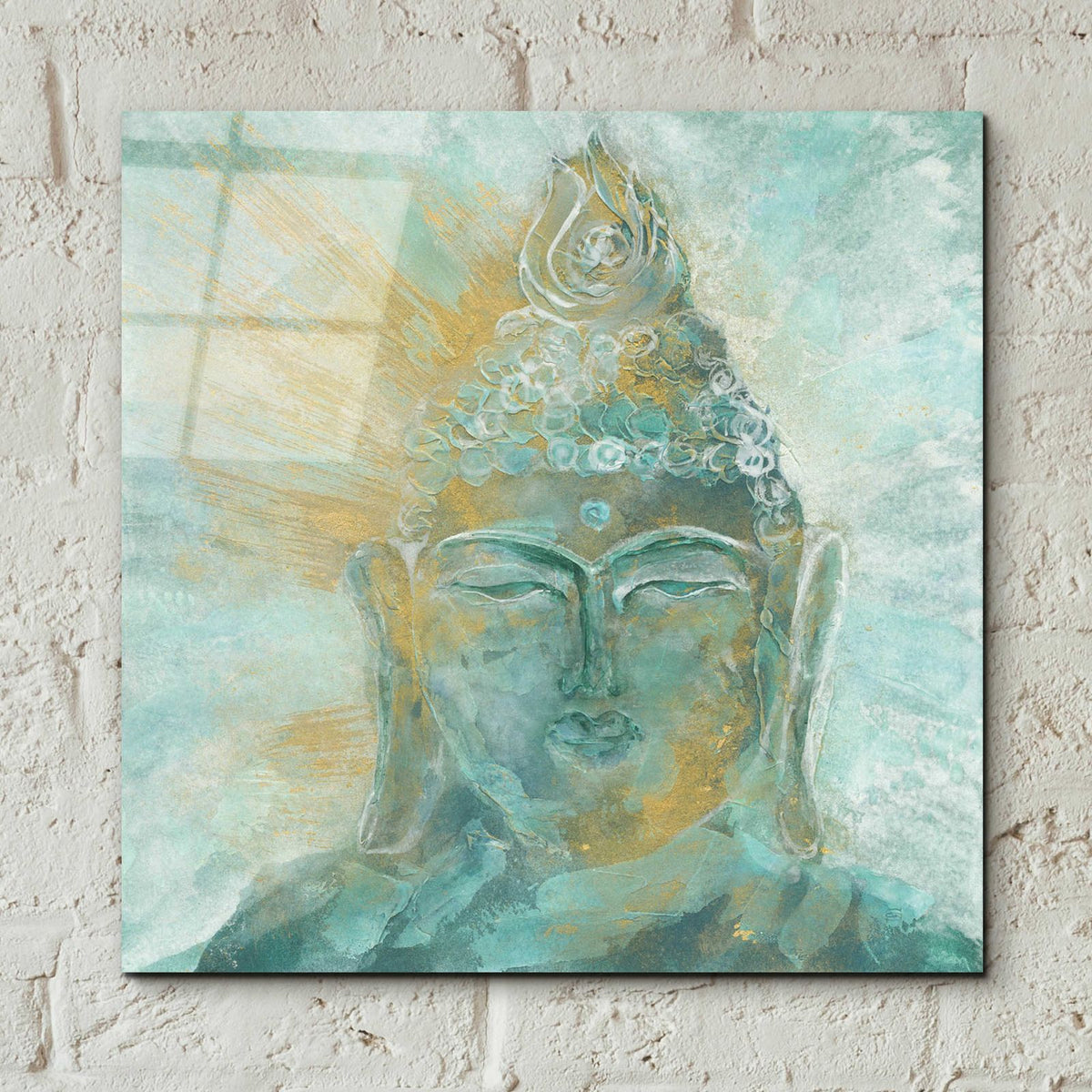 Buddha Bright I by Chris Paschke - 12x12 acrylic wall art in a room
