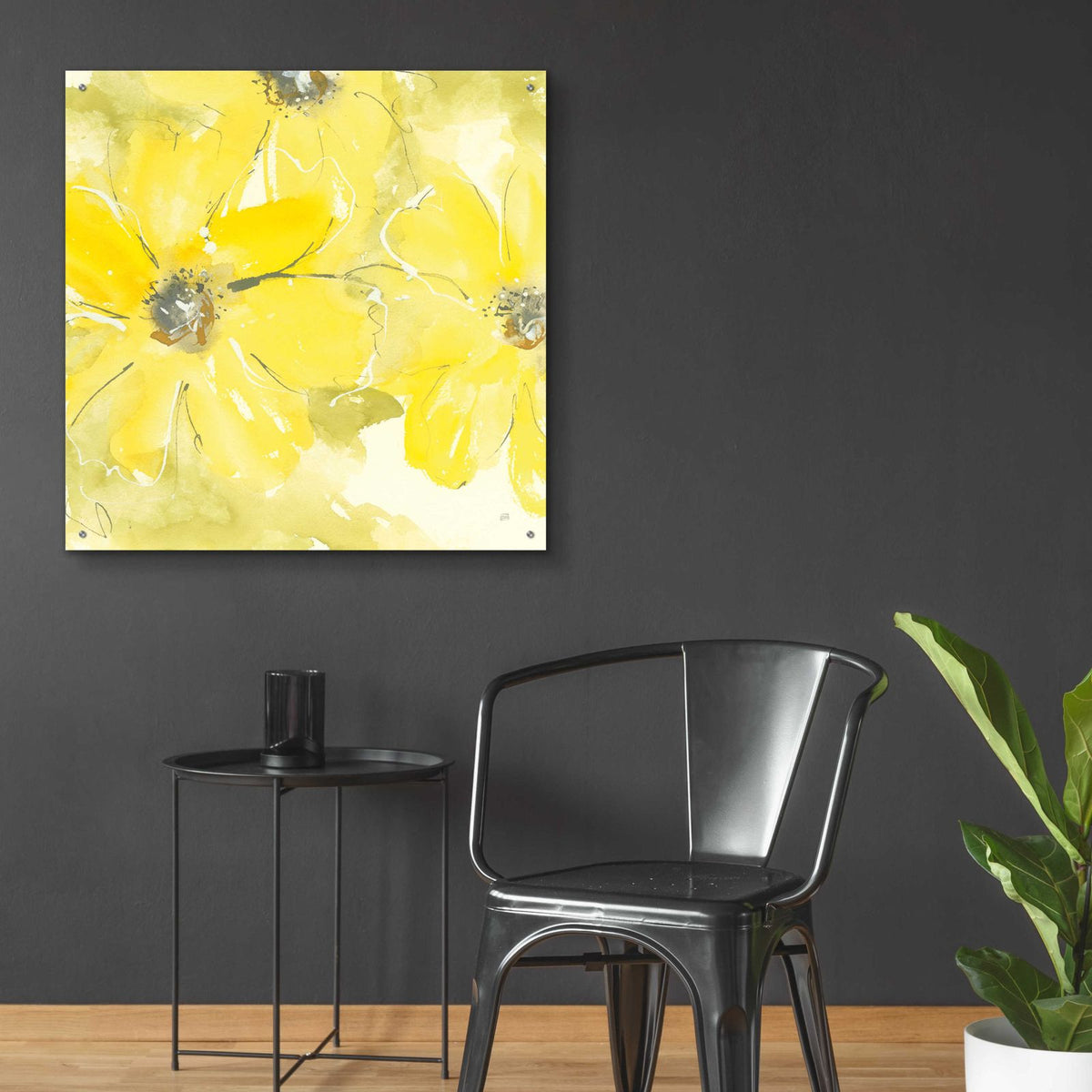Sunshine Cosmos II by Chris Paschke - 36x36 acrylic wall art in a room