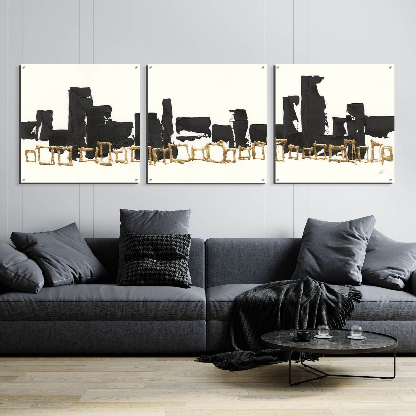 Epic Art 'Gilded Boxes I' by Chris Paschke, 3 Piece Set,108x36