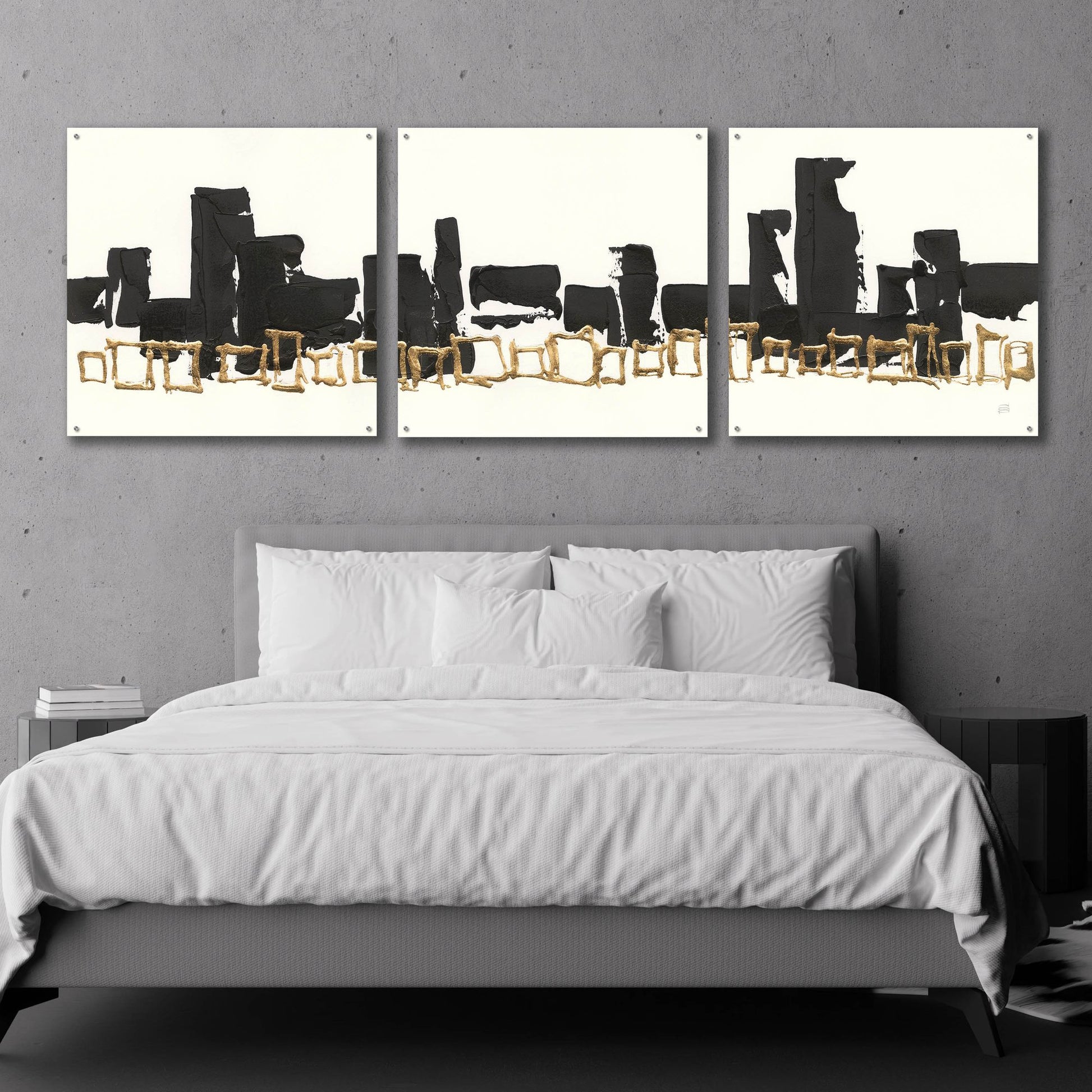 Epic Art 'Gilded Boxes I' by Chris Paschke, 3 Piece Set,108x36