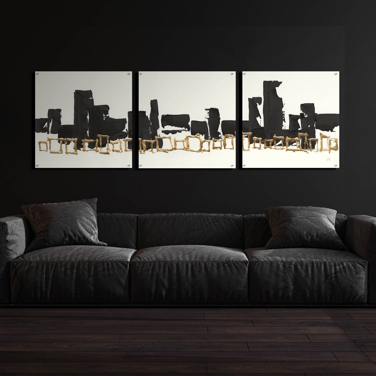 Epic Art 'Gilded Boxes I' by Chris Paschke, 3 Piece Set,108x36