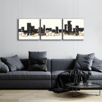 Gilded Boxes I by Chris Paschke - 72x24 acrylic wall art in a room