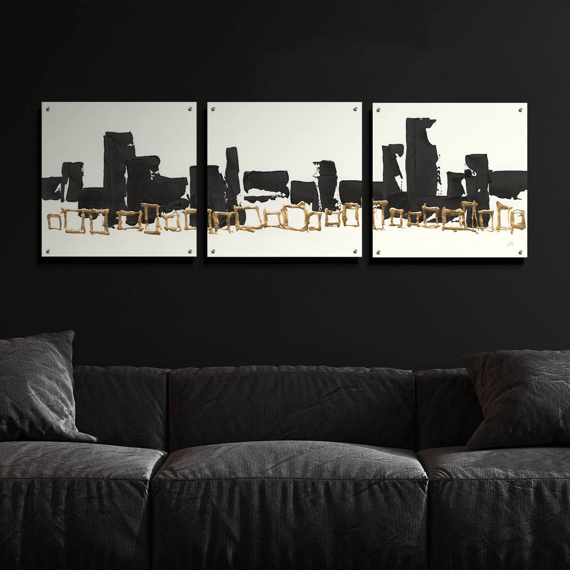 Epic Art 'Gilded Boxes I' by Chris Paschke, 3 Piece Set,72x24