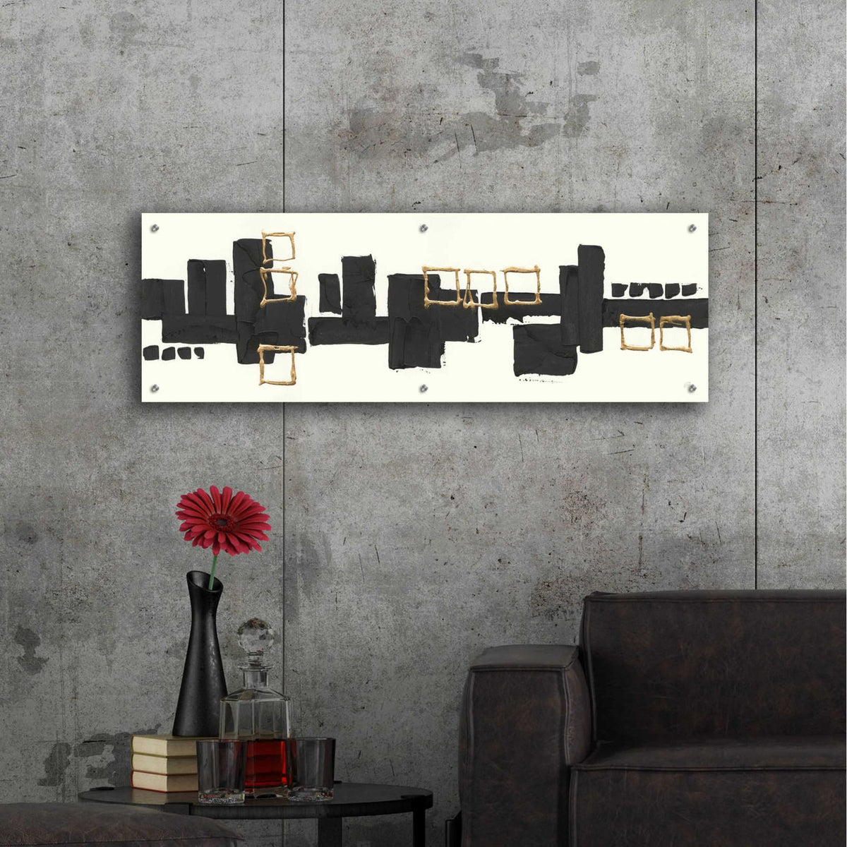 Gilded Boxes II by Chris Paschke - 48x16 acrylic wall art in a room