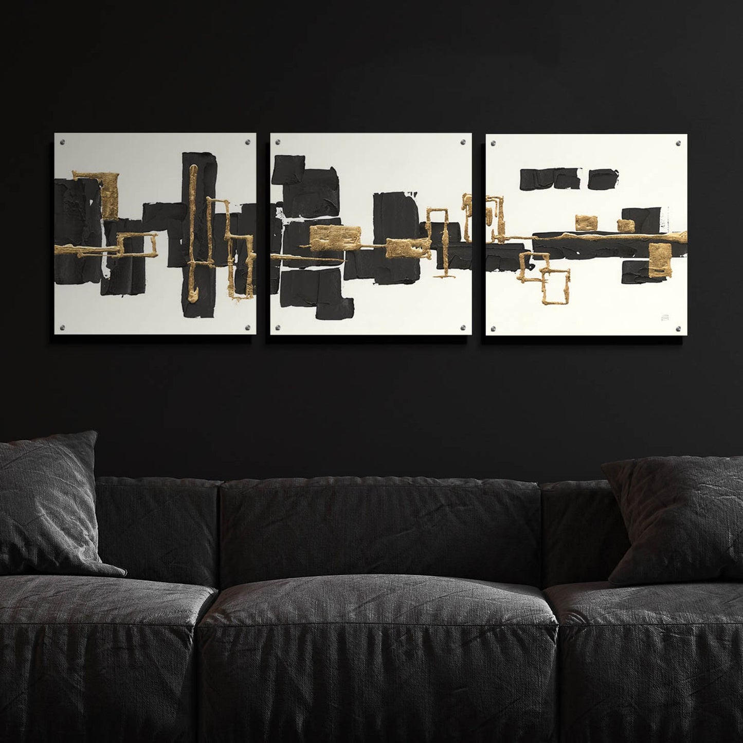 Epic Art 'Gilded Boxes III' by Chris Paschke, 3 Piece Set,72x24