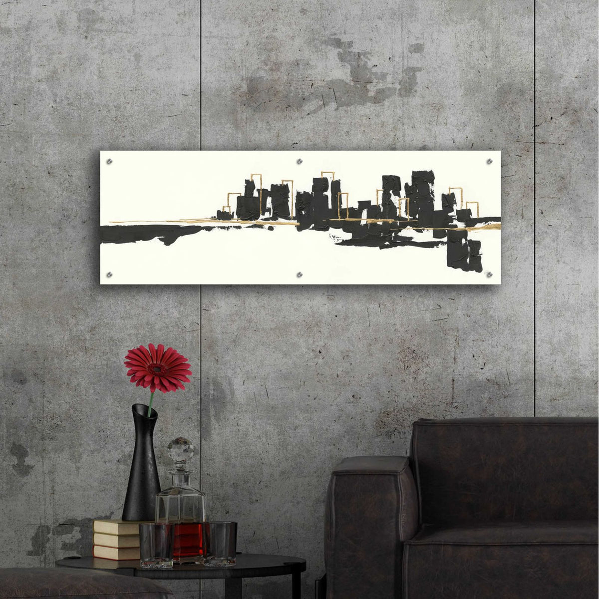 Gilded City I by Chris Paschke - 48x16 acrylic wall art in a room