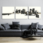 Gilded City I by Chris Paschke - 108x36 acrylic wall art in a room