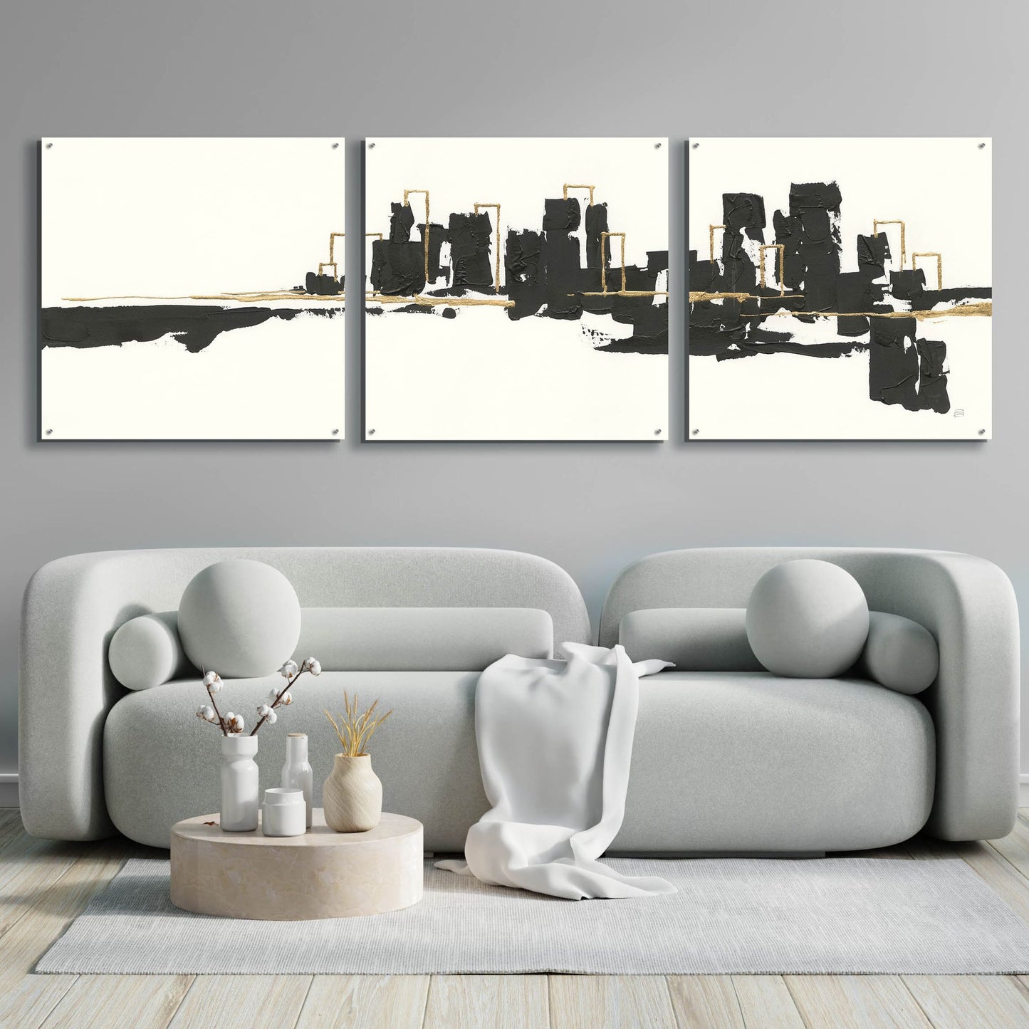 Epic Art 'Gilded City I' by Chris Paschke, 3 Piece Set,108x36