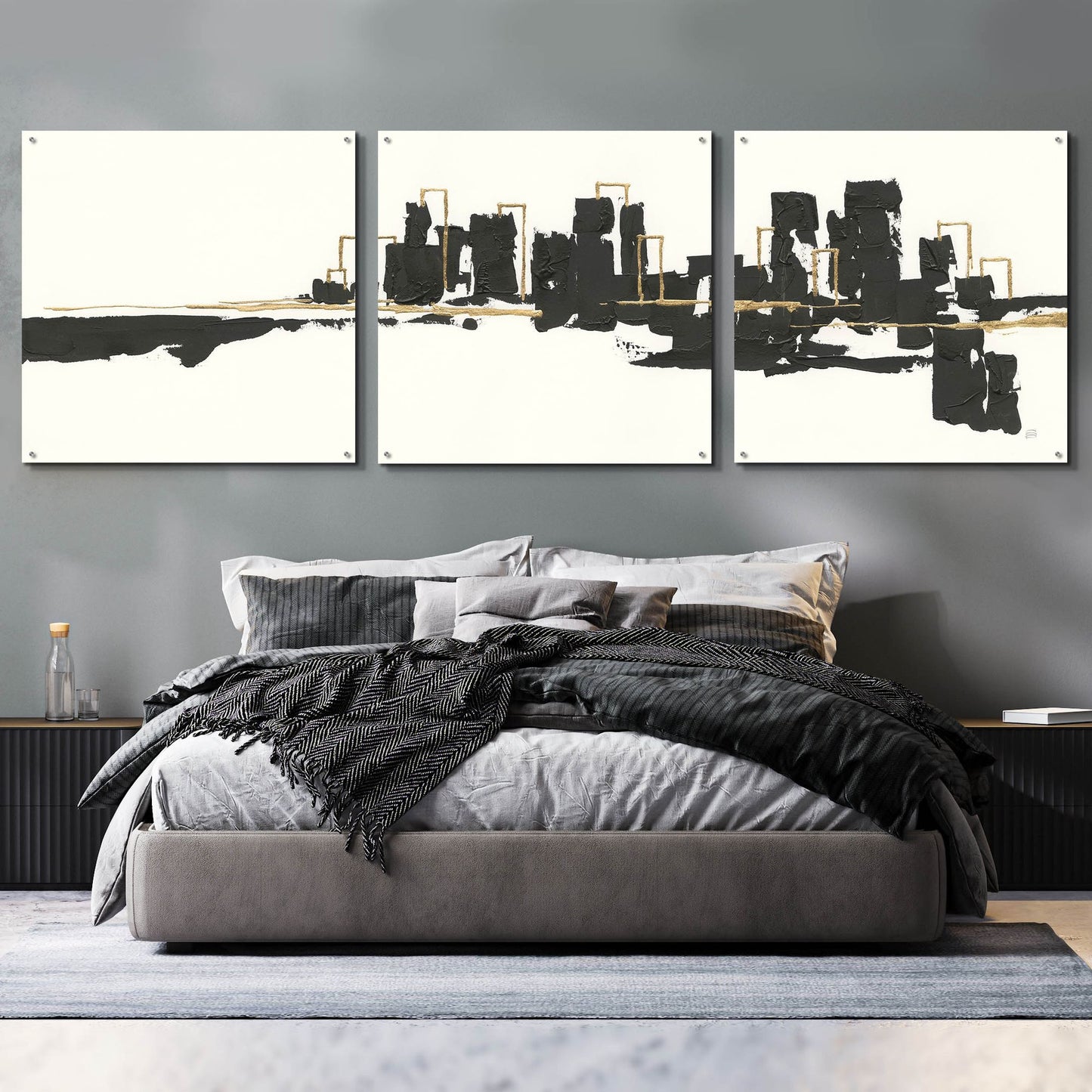 Epic Art 'Gilded City I' by Chris Paschke, 3 Piece Set,108x36