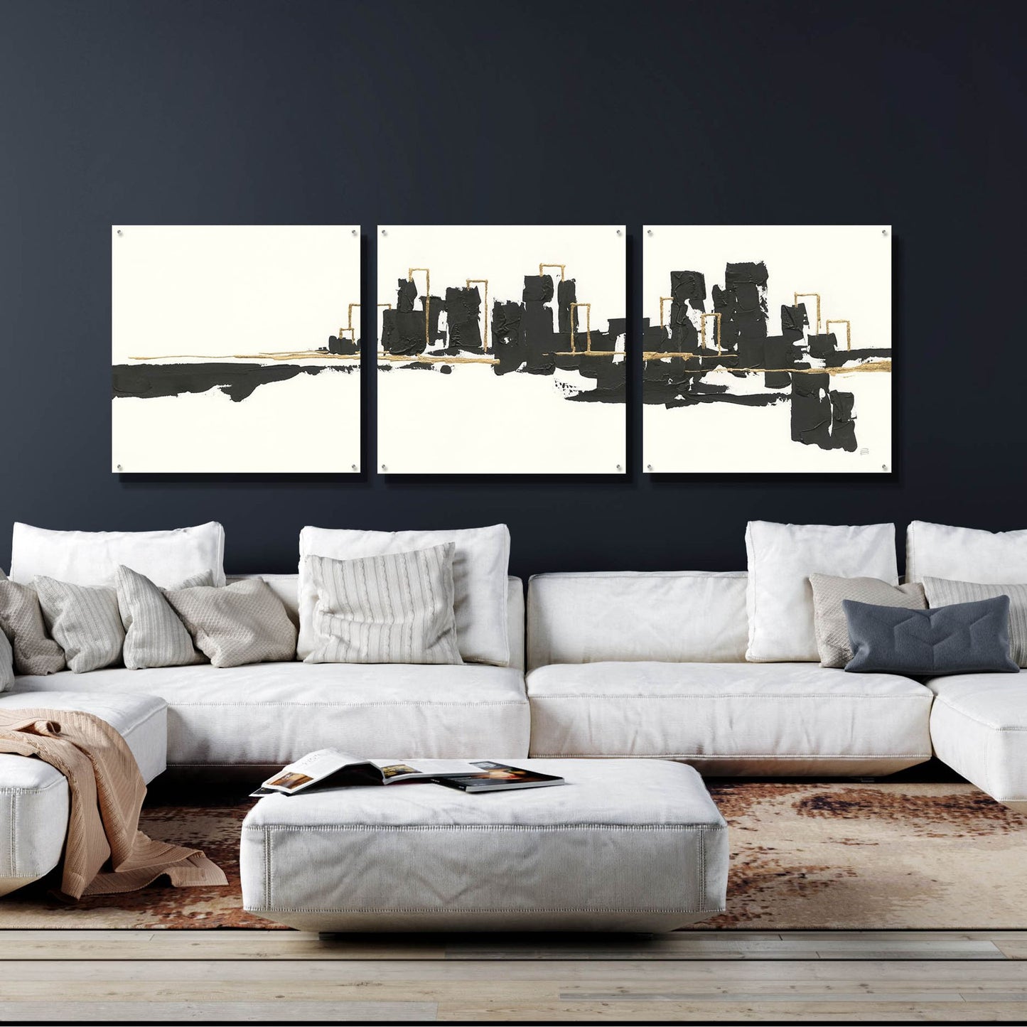 Epic Art 'Gilded City I' by Chris Paschke, 3 Piece Set,108x36