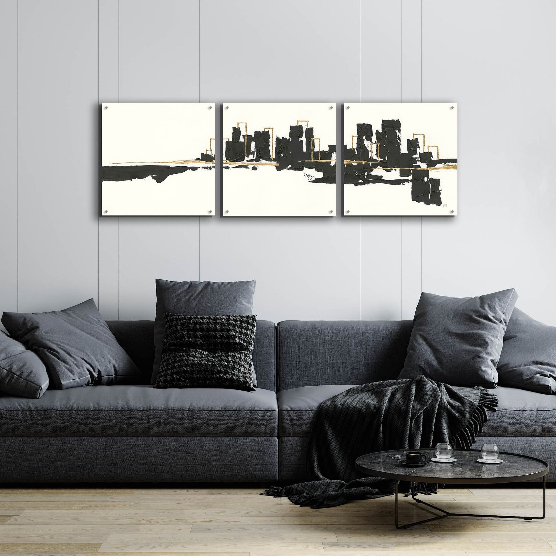 Epic Art 'Gilded City I' by Chris Paschke, 3 Piece Set,72x24