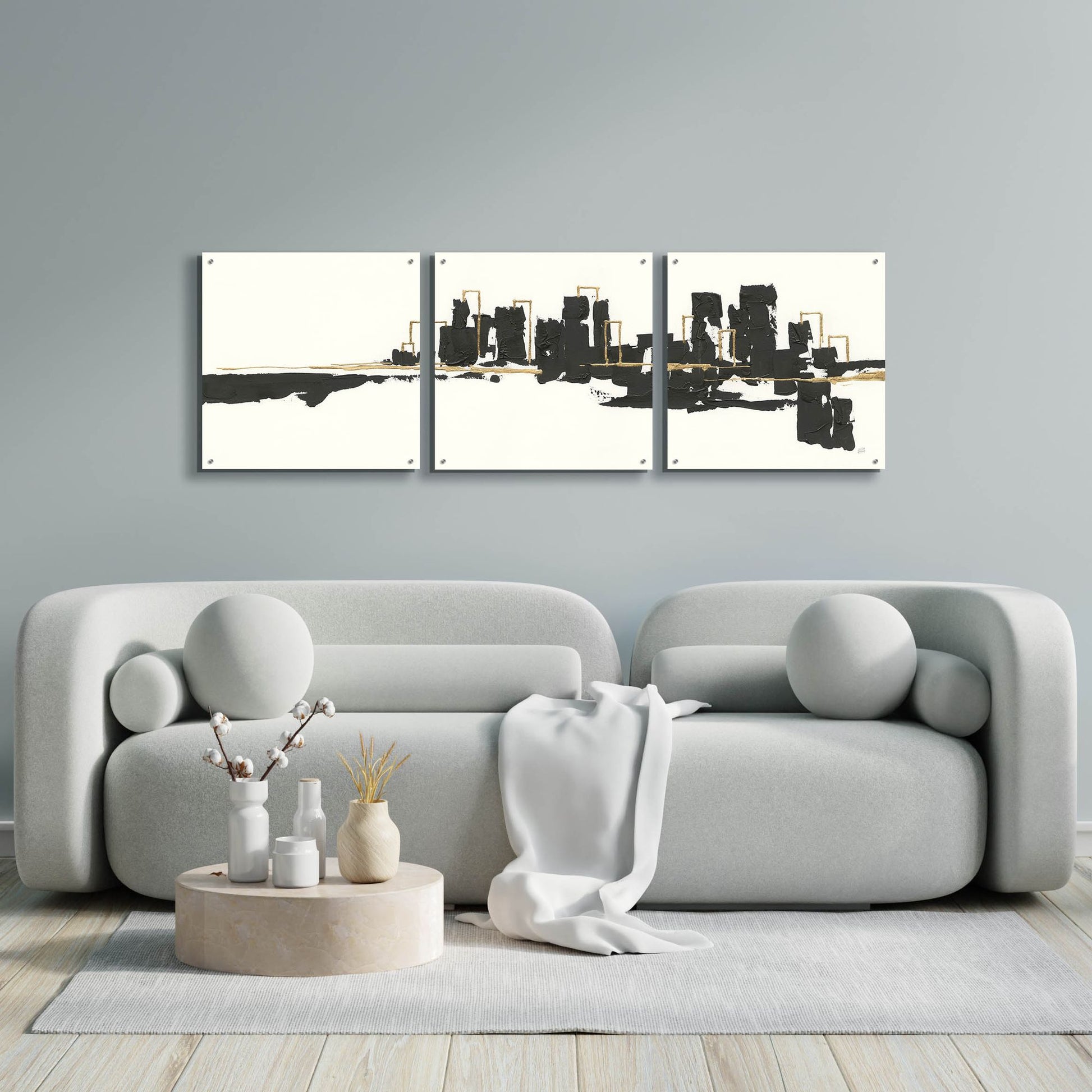 Epic Art 'Gilded City I' by Chris Paschke, 3 Piece Set,72x24