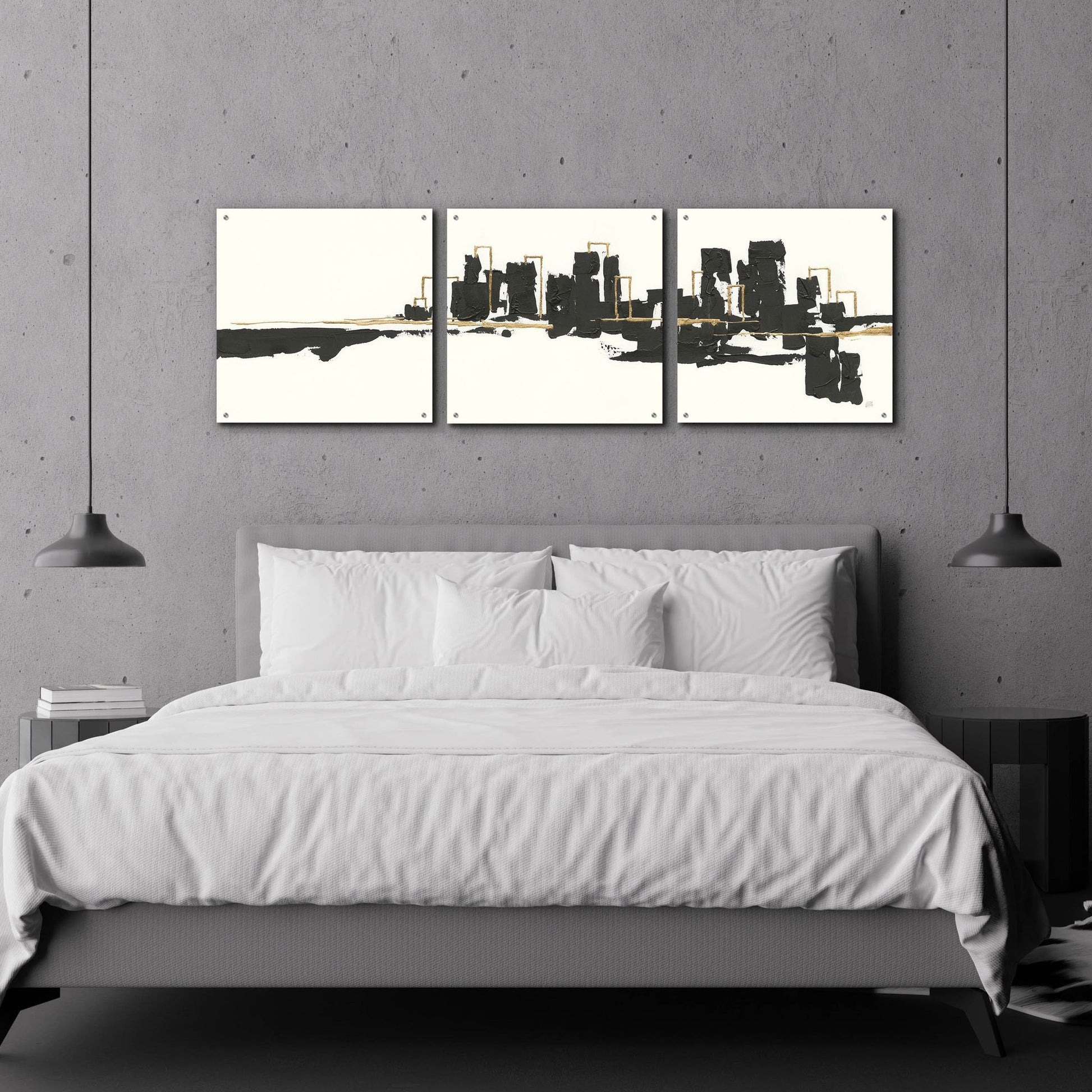 Epic Art 'Gilded City I' by Chris Paschke, 3 Piece Set,72x24