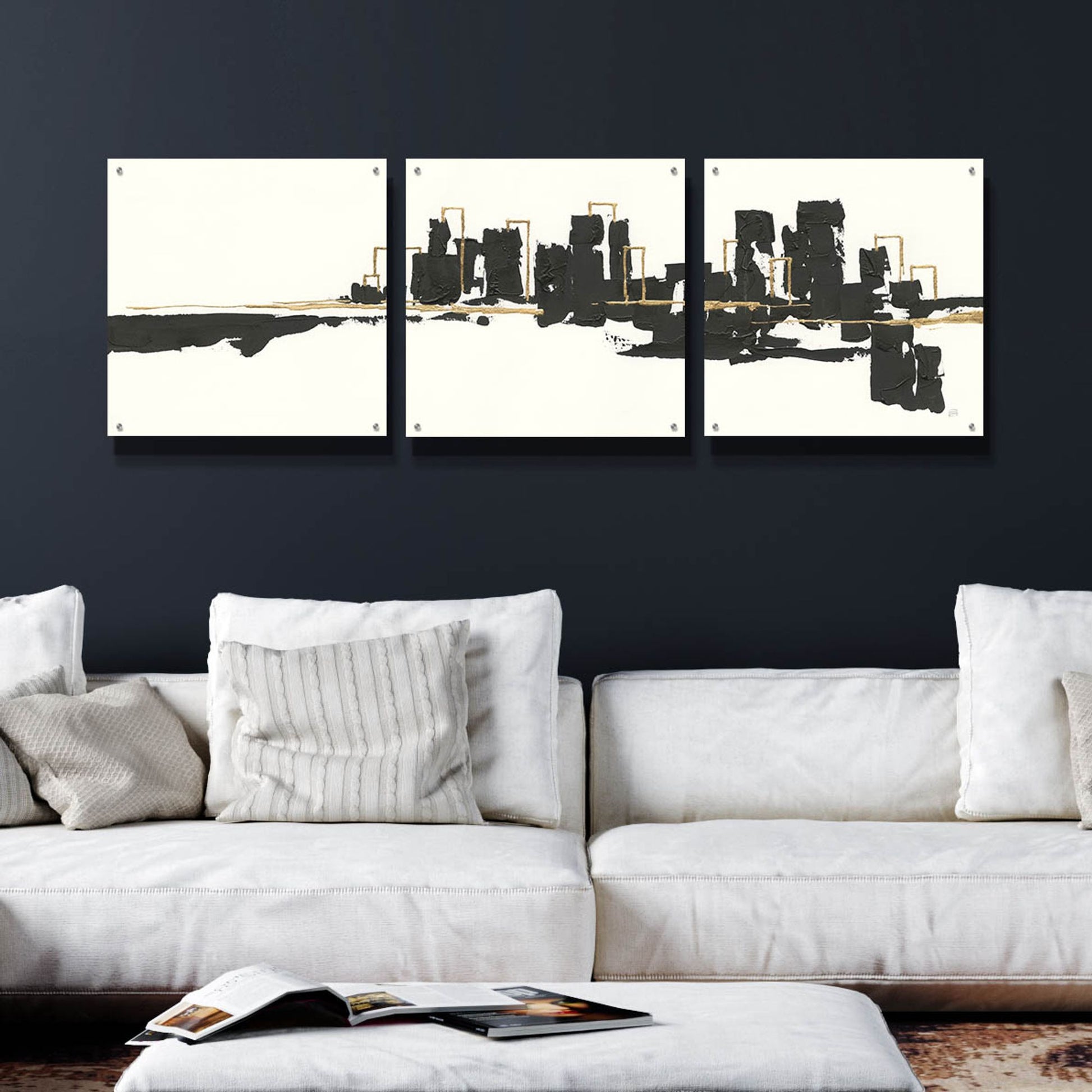 Epic Art 'Gilded City I' by Chris Paschke, 3 Piece Set,72x24