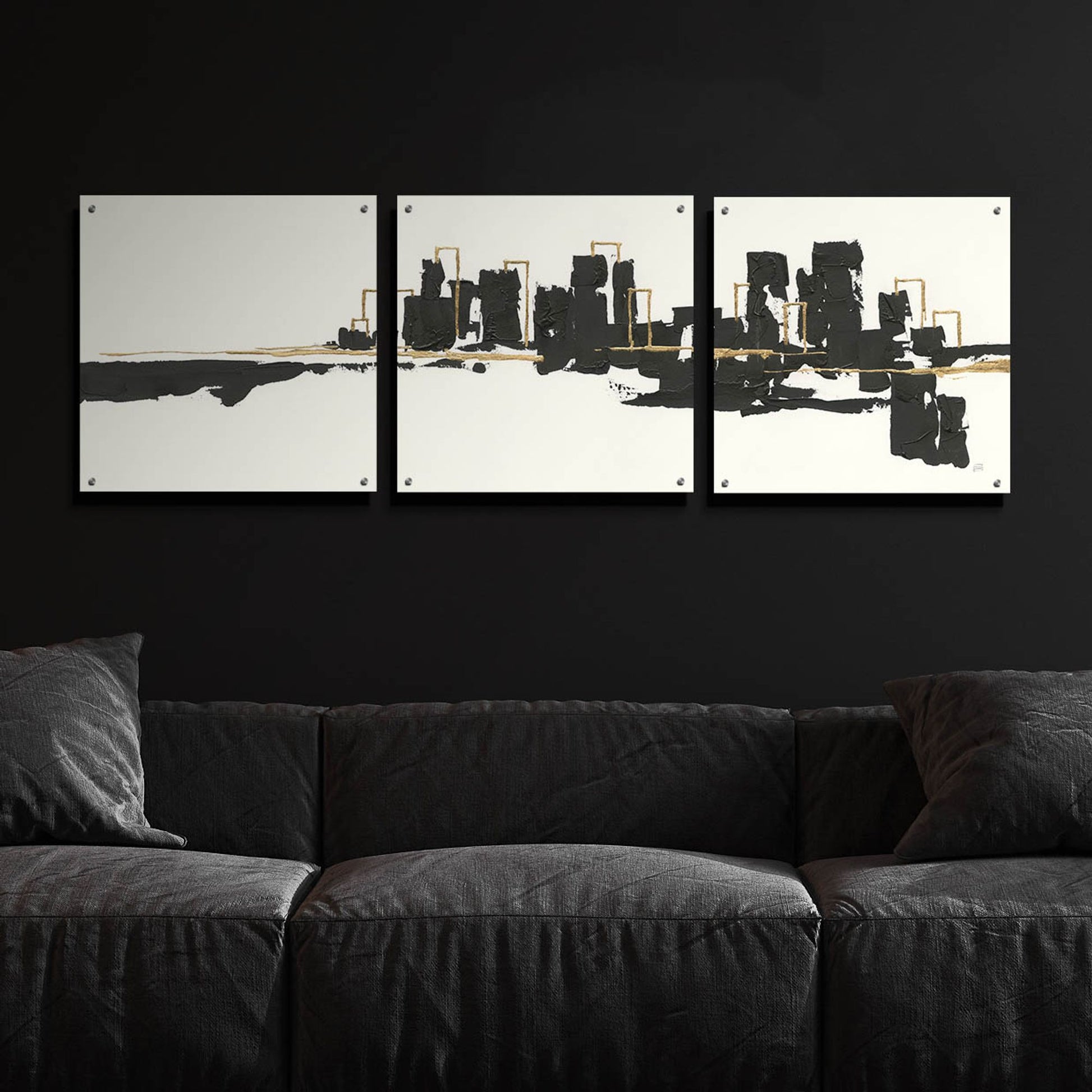 Epic Art 'Gilded City I' by Chris Paschke, 3 Piece Set,72x24