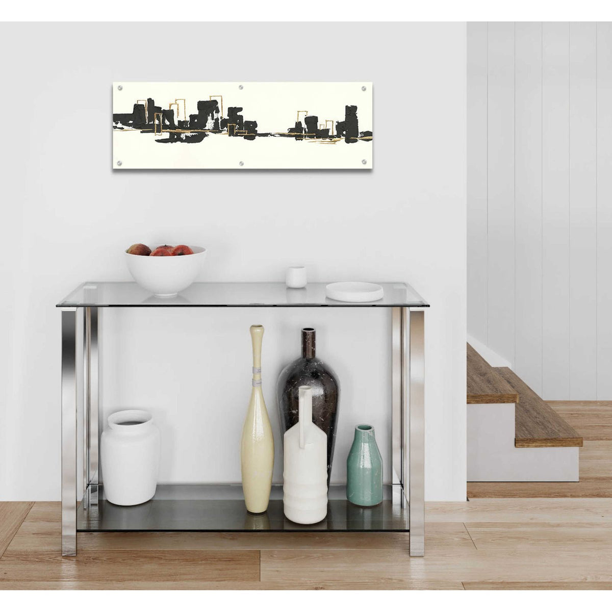Gilded City II by Chris Paschke - 36x12 acrylic wall art in a room