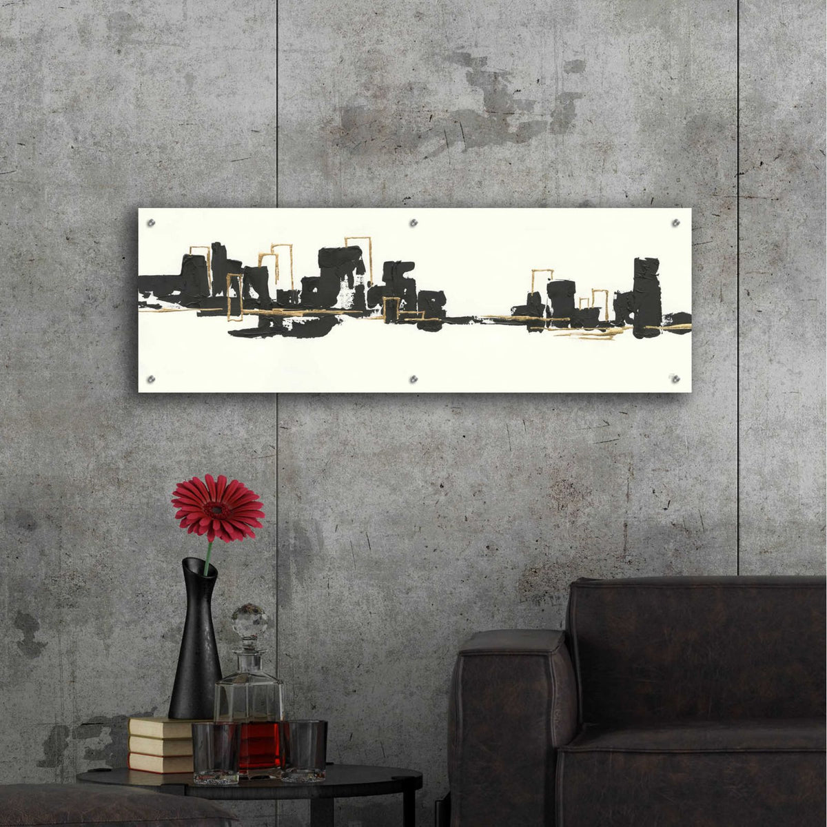 Gilded City II by Chris Paschke - 48x16 acrylic wall art in a room
