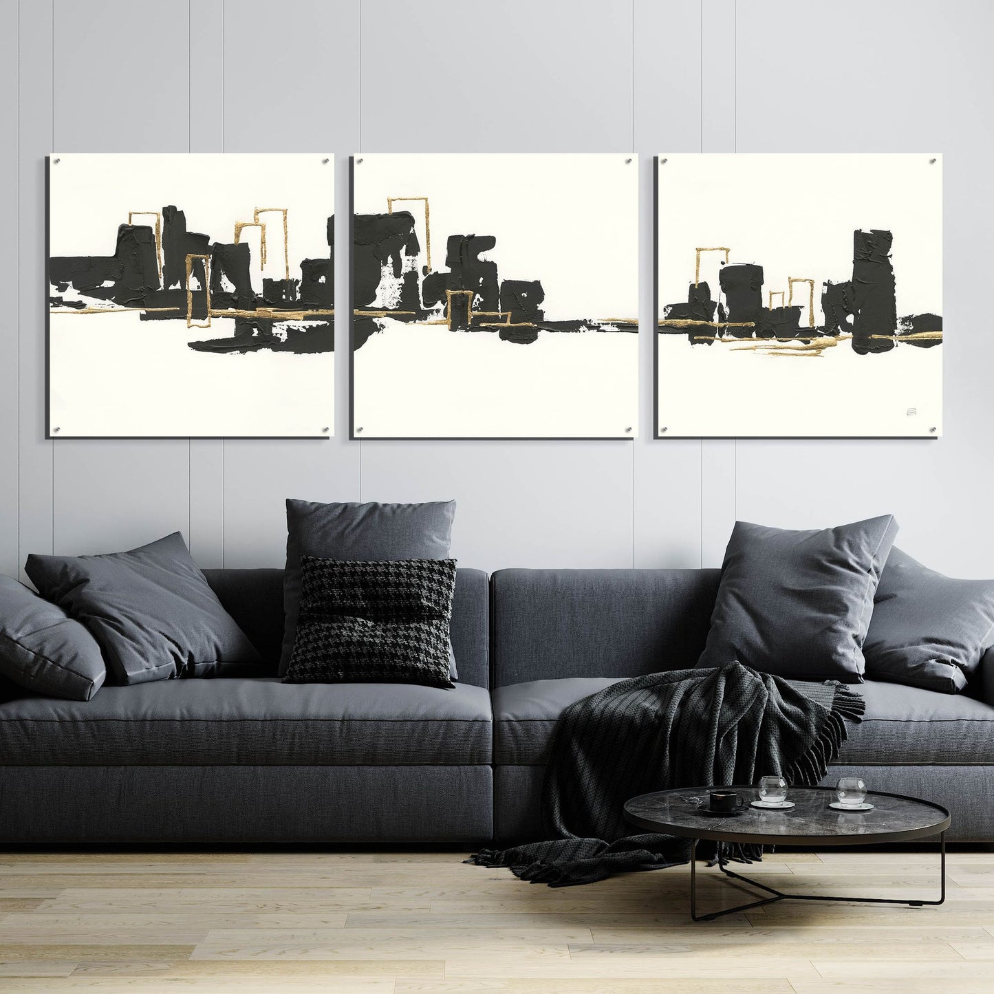 Epic Art 'Gilded City II' by Chris Paschke, 3 Piece Set,108x36