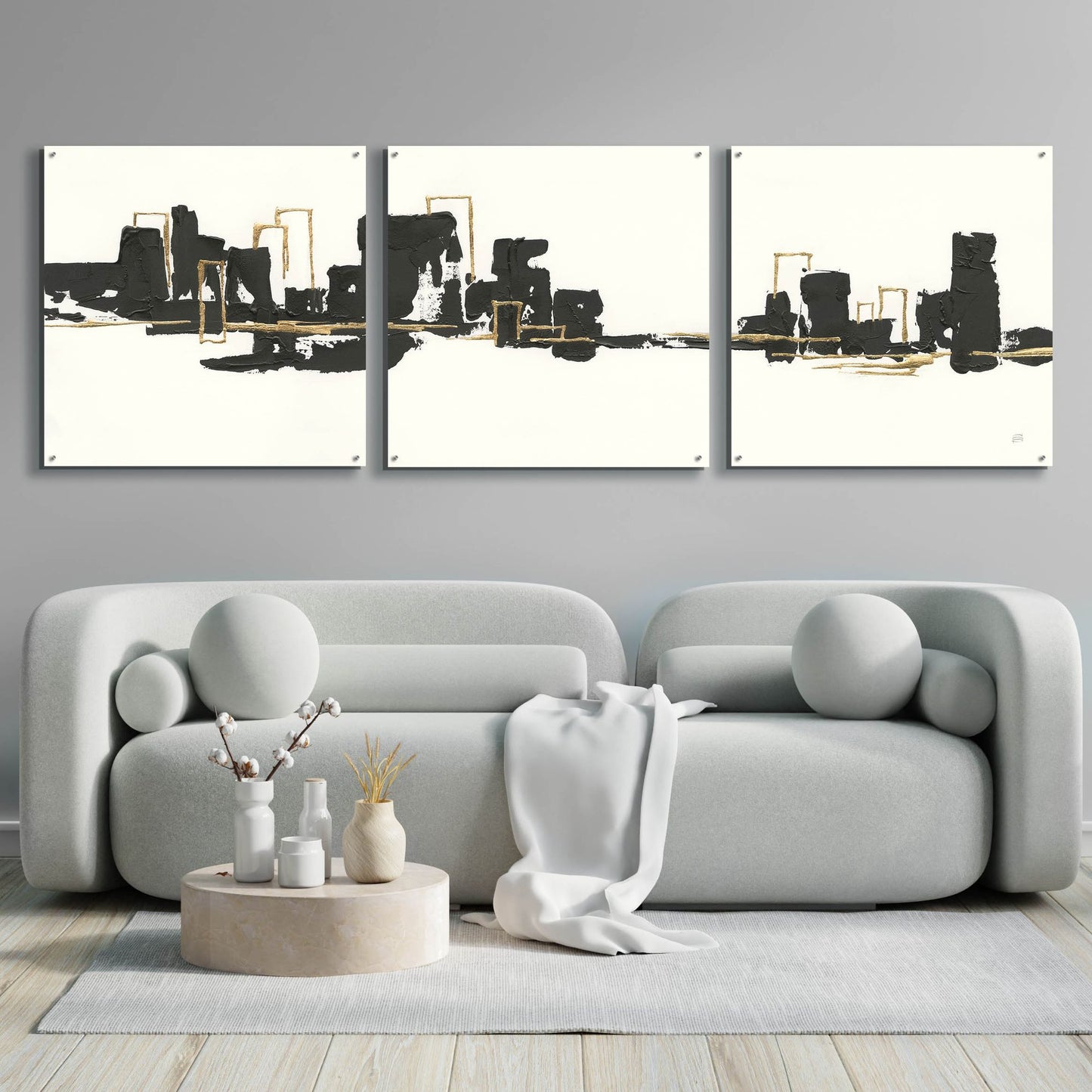 Epic Art 'Gilded City II' by Chris Paschke, 3 Piece Set,108x36