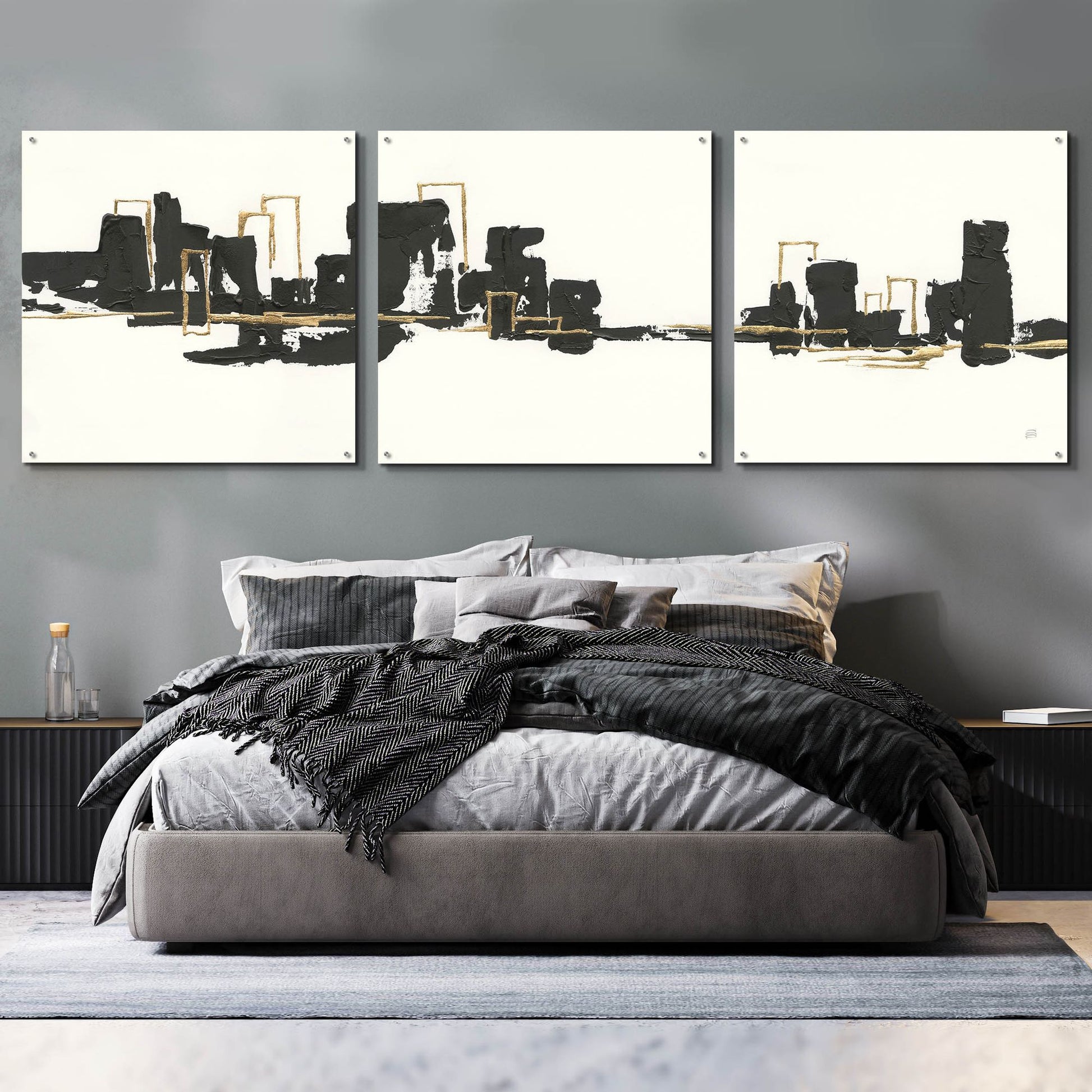 Epic Art 'Gilded City II' by Chris Paschke, 3 Piece Set,108x36