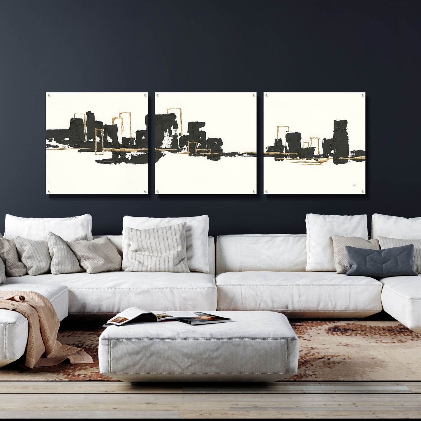 Epic Art 'Gilded City II' by Chris Paschke, 3 Piece Set,108x36