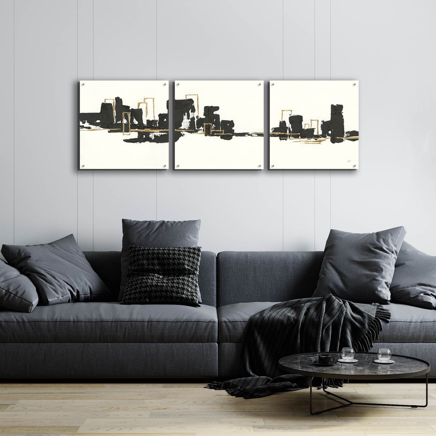 Epic Art 'Gilded City II' by Chris Paschke, 3 Piece Set,72x24