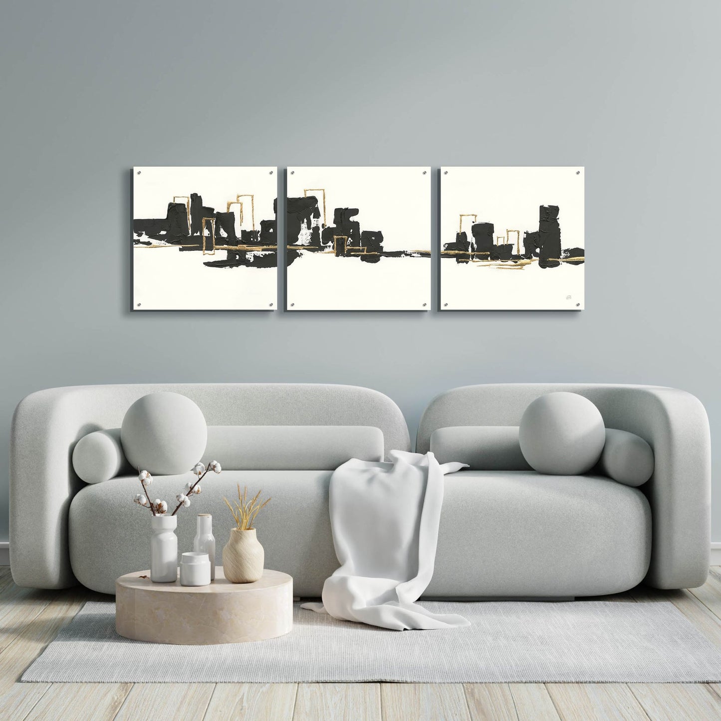 Epic Art 'Gilded City II' by Chris Paschke, 3 Piece Set,72x24