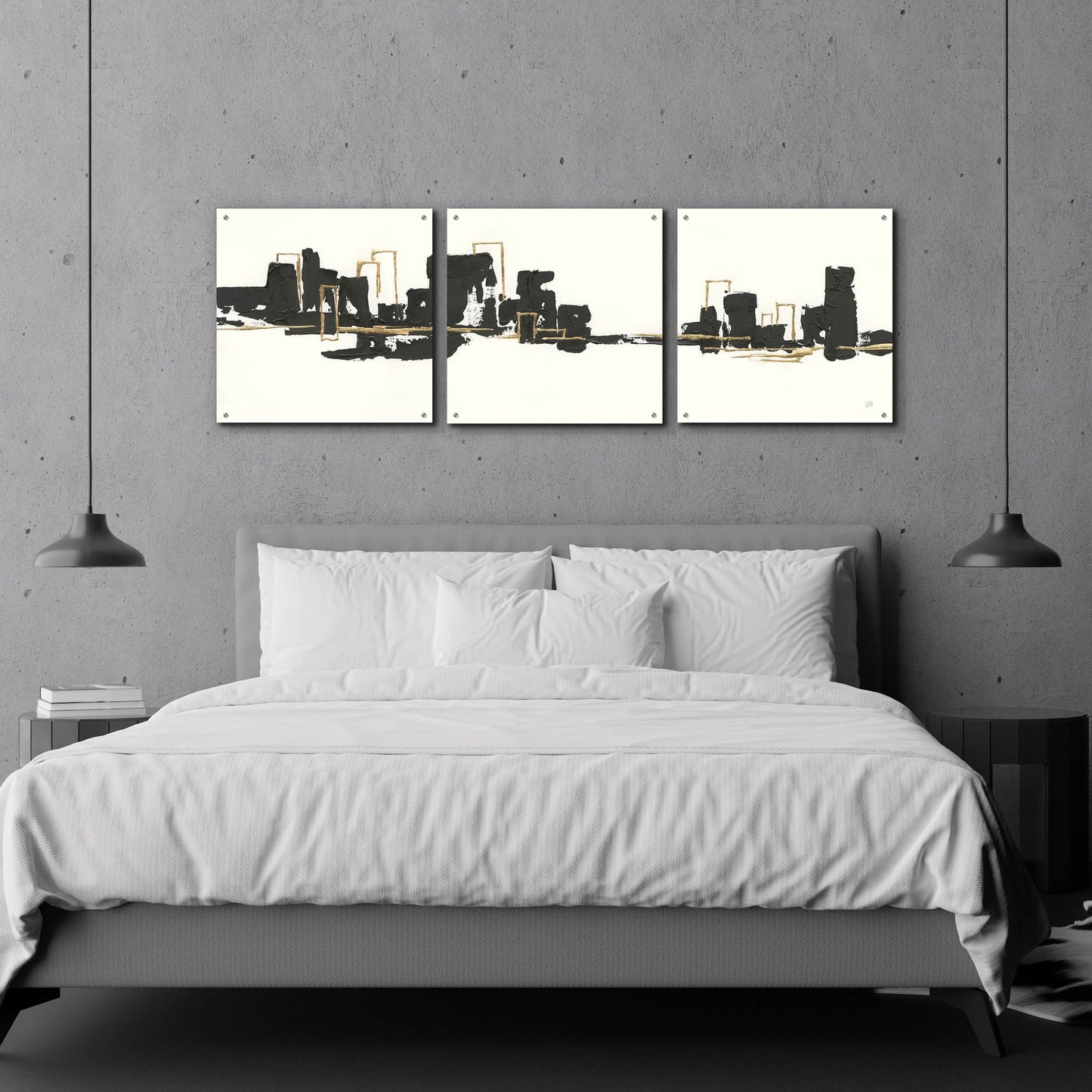 Epic Art 'Gilded City II' by Chris Paschke, 3 Piece Set,72x24