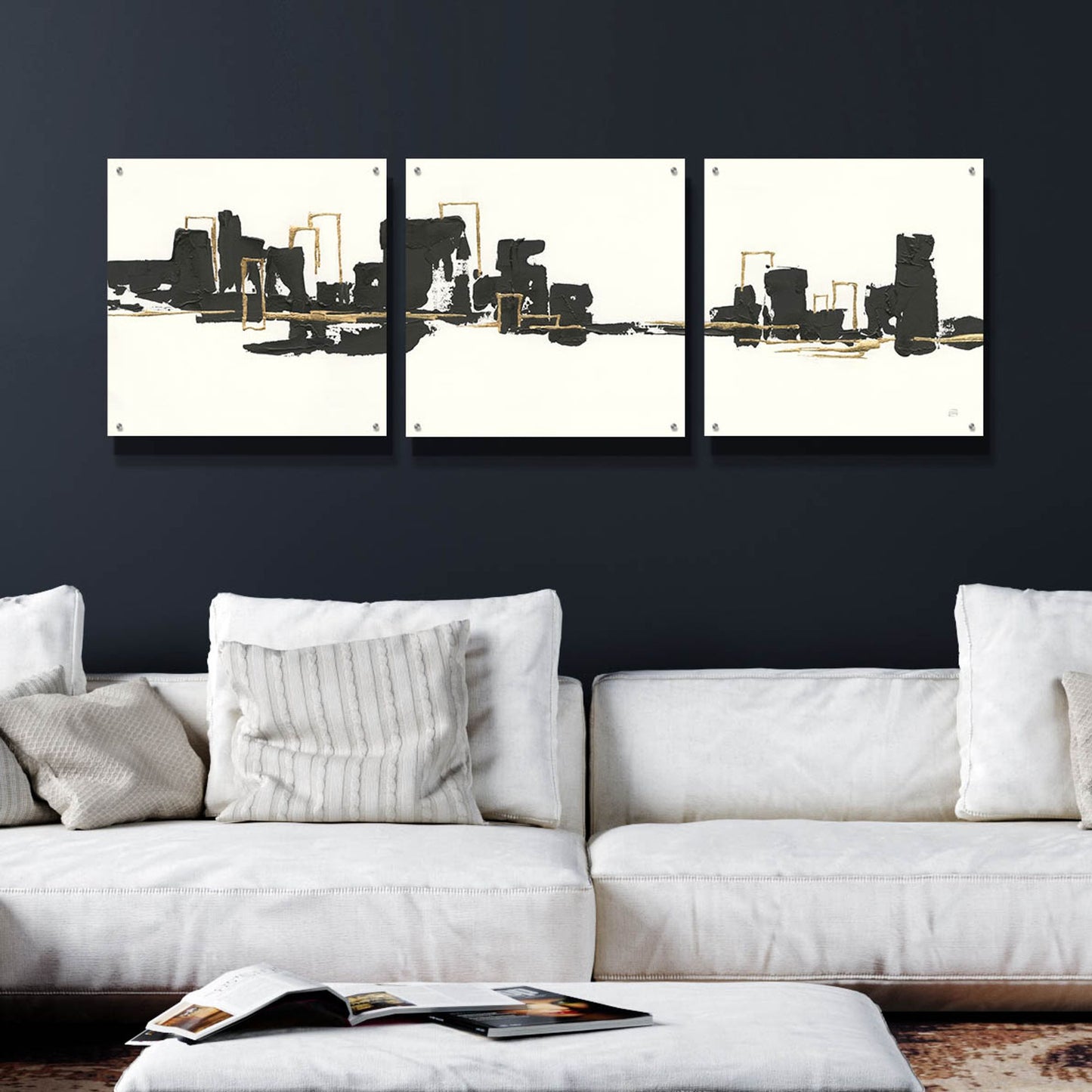 Epic Art 'Gilded City II' by Chris Paschke, 3 Piece Set,72x24