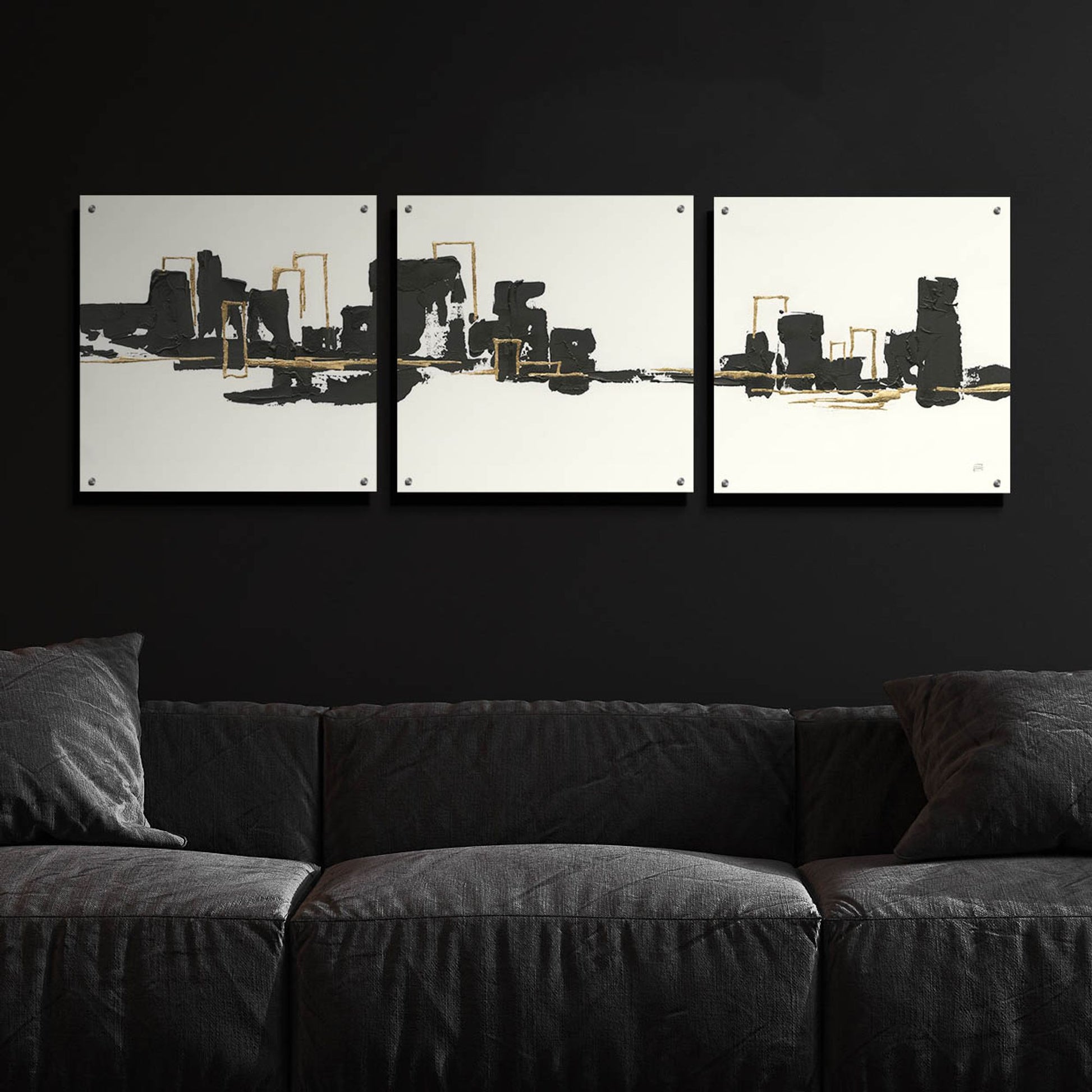 Epic Art 'Gilded City II' by Chris Paschke, 3 Piece Set,72x24