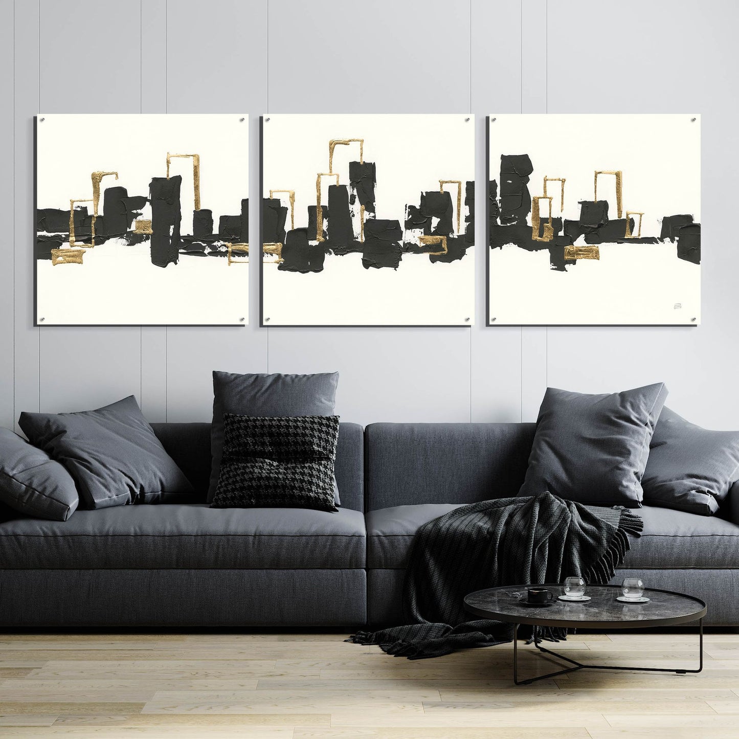 Epic Art 'Gilded City III' by Chris Paschke, 3 Piece Set,108x36