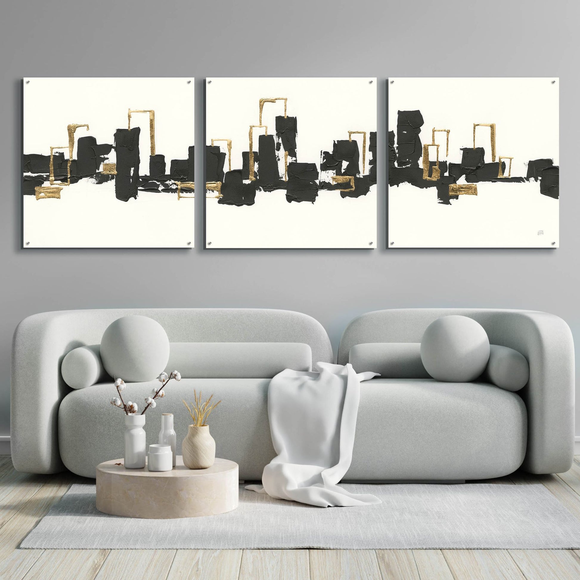 Epic Art 'Gilded City III' by Chris Paschke, 3 Piece Set,108x36