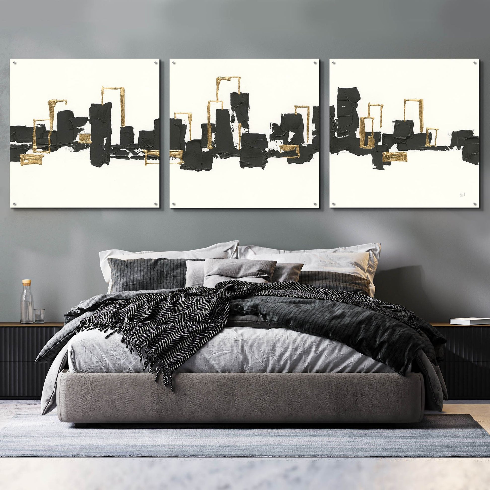 Epic Art 'Gilded City III' by Chris Paschke, 3 Piece Set,108x36