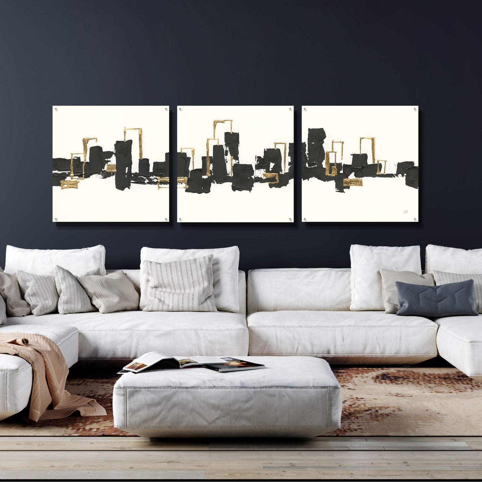 Epic Art 'Gilded City III' by Chris Paschke, 3 Piece Set,108x36