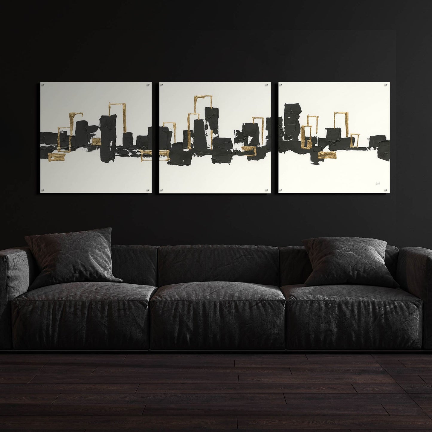 Epic Art 'Gilded City III' by Chris Paschke, 3 Piece Set,108x36