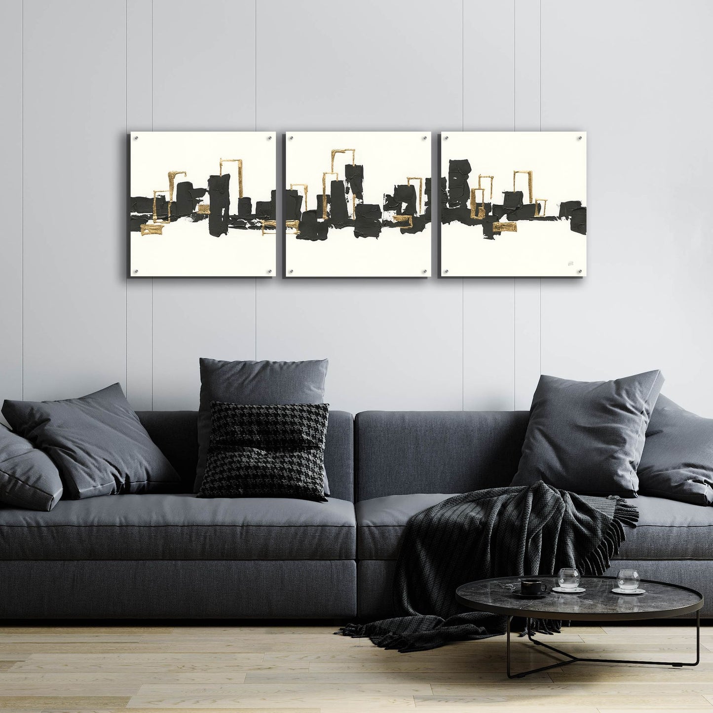 Epic Art 'Gilded City III' by Chris Paschke, 3 Piece Set,72x24