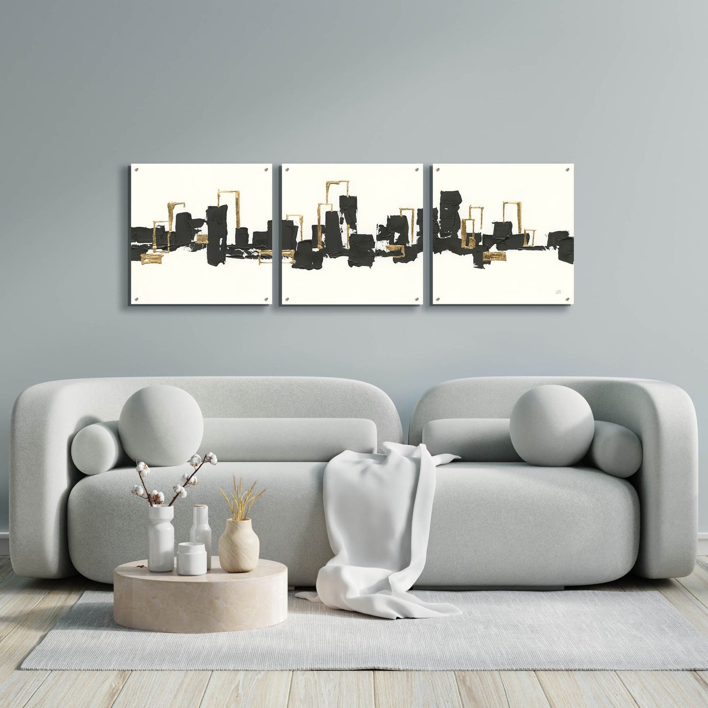 Epic Art 'Gilded City III' by Chris Paschke, 3 Piece Set,72x24