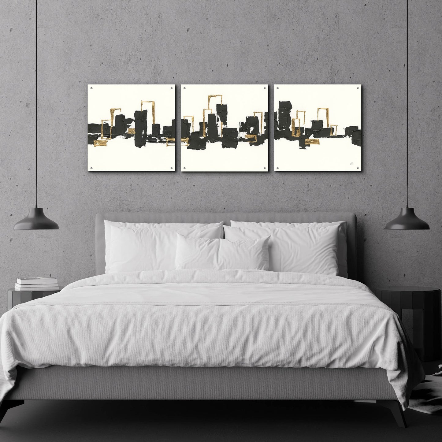 Epic Art 'Gilded City III' by Chris Paschke, 3 Piece Set,72x24