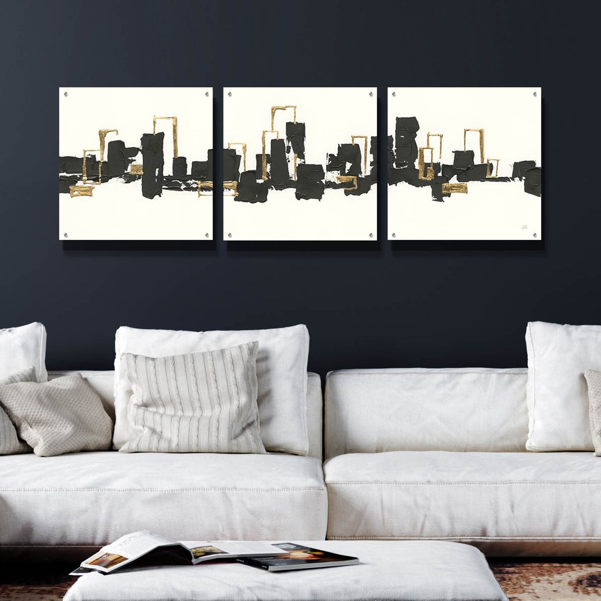 Epic Art 'Gilded City III' by Chris Paschke, 3 Piece Set,72x24