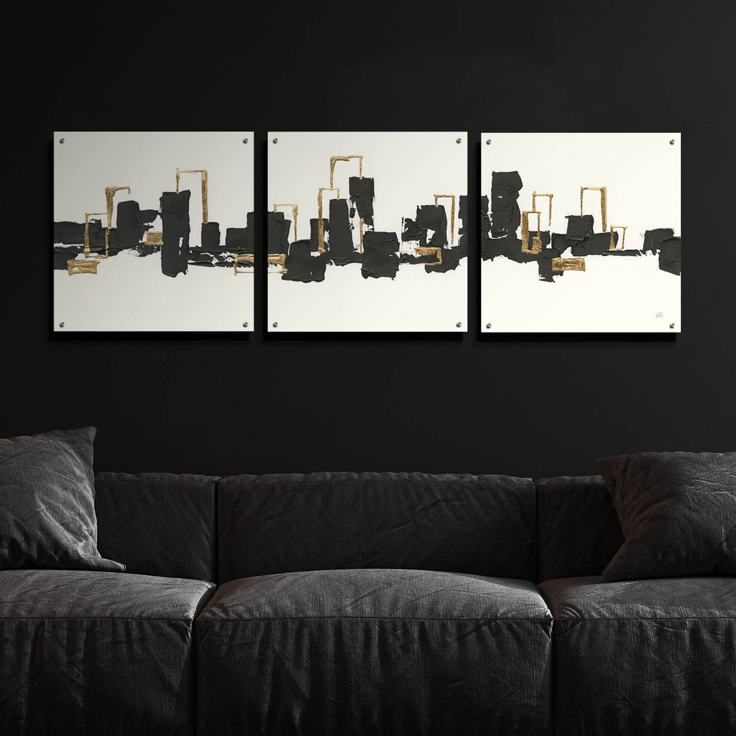 Epic Art 'Gilded City III' by Chris Paschke, 3 Piece Set,72x24