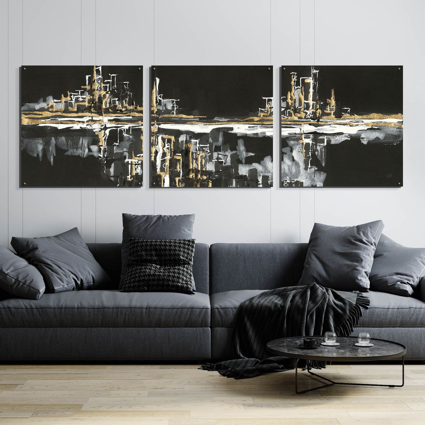 Epic Art 'Urban Gold I' by Chris Paschke, 3 Piece Set,108x36