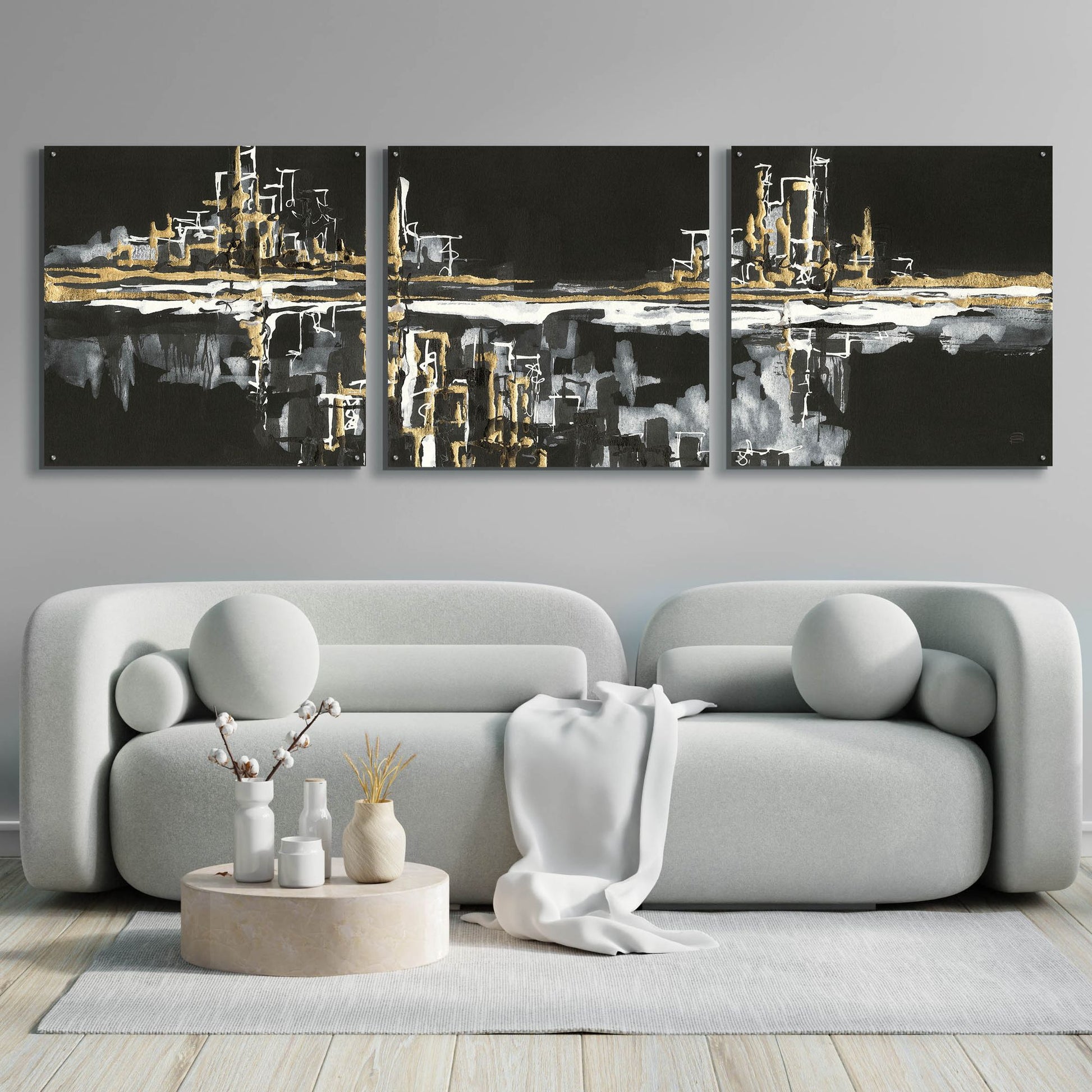 Epic Art 'Urban Gold I' by Chris Paschke, 3 Piece Set,108x36