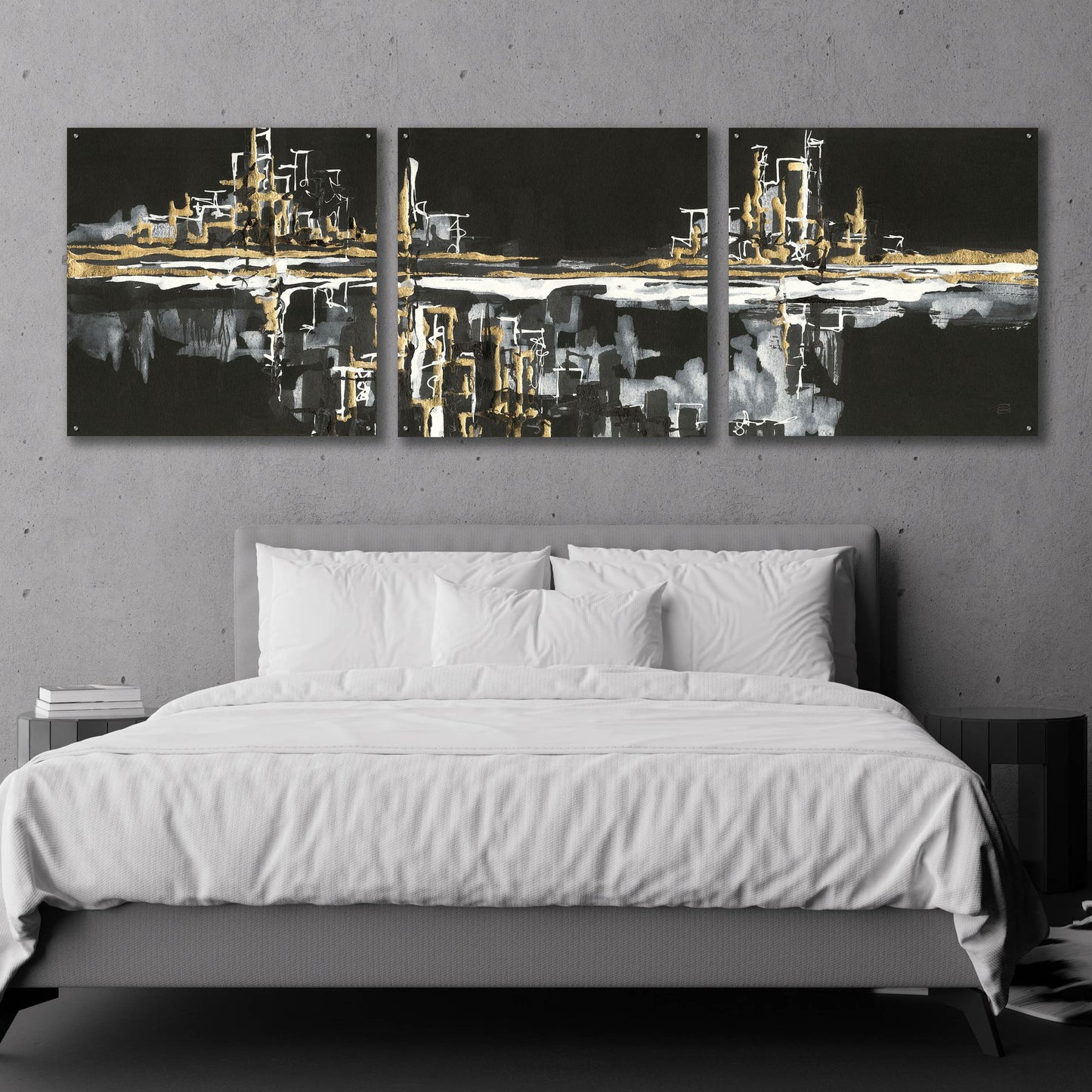 Epic Art 'Urban Gold I' by Chris Paschke, 3 Piece Set,108x36