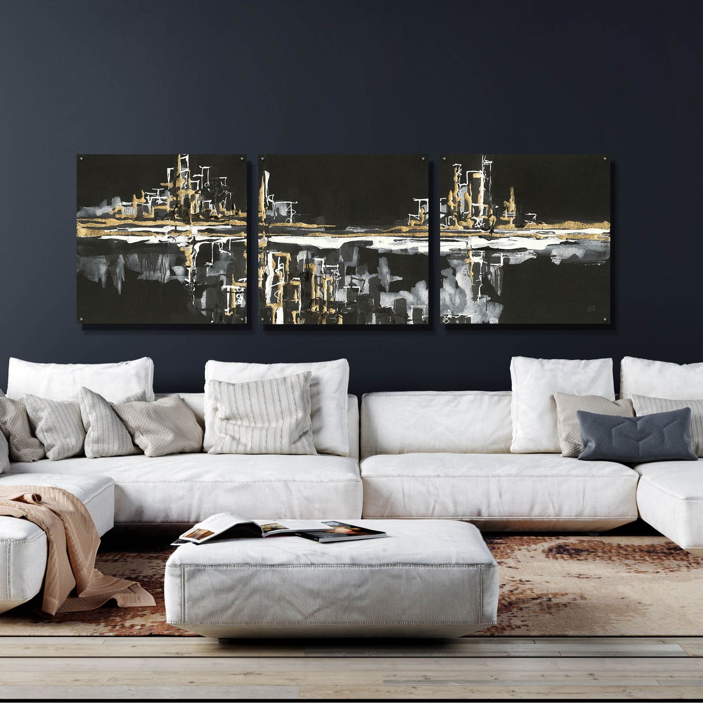 Epic Art 'Urban Gold I' by Chris Paschke, 3 Piece Set,108x36