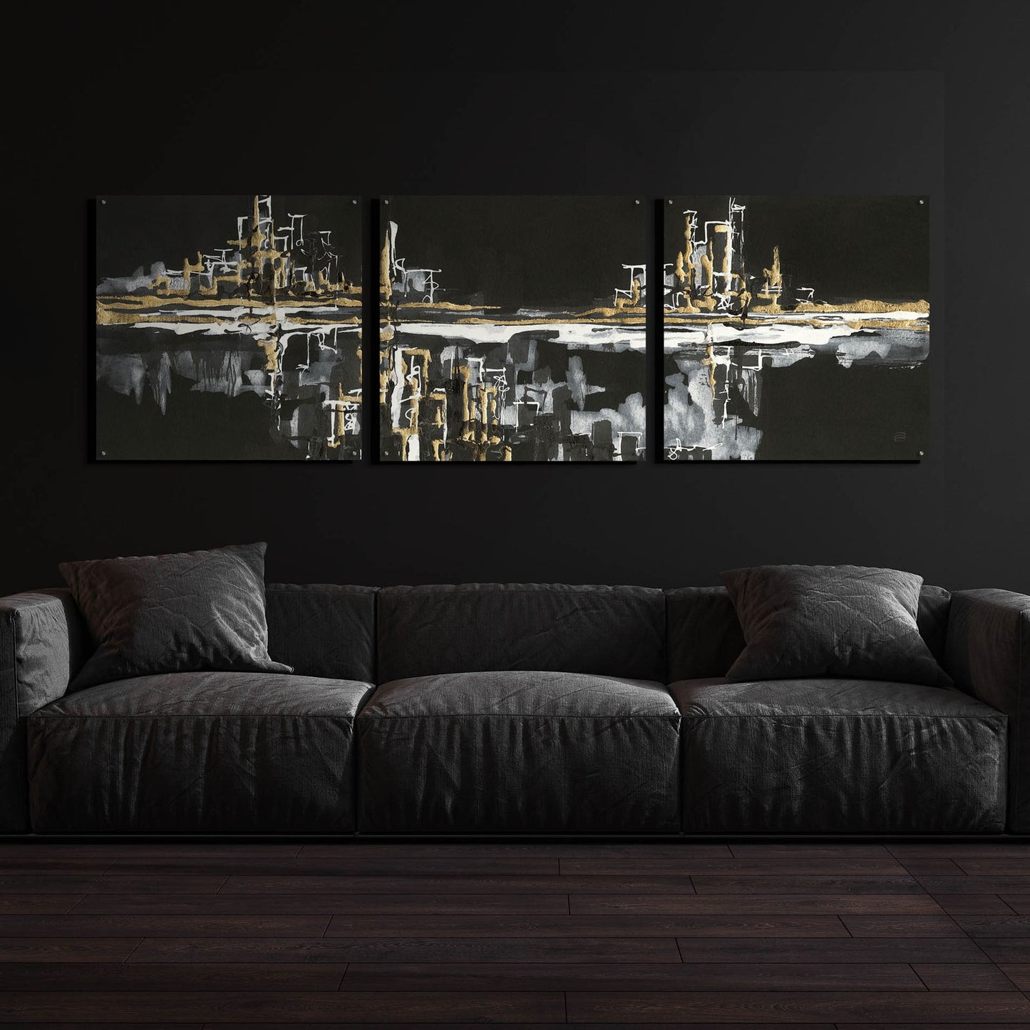 Epic Art 'Urban Gold I' by Chris Paschke, 3 Piece Set,108x36