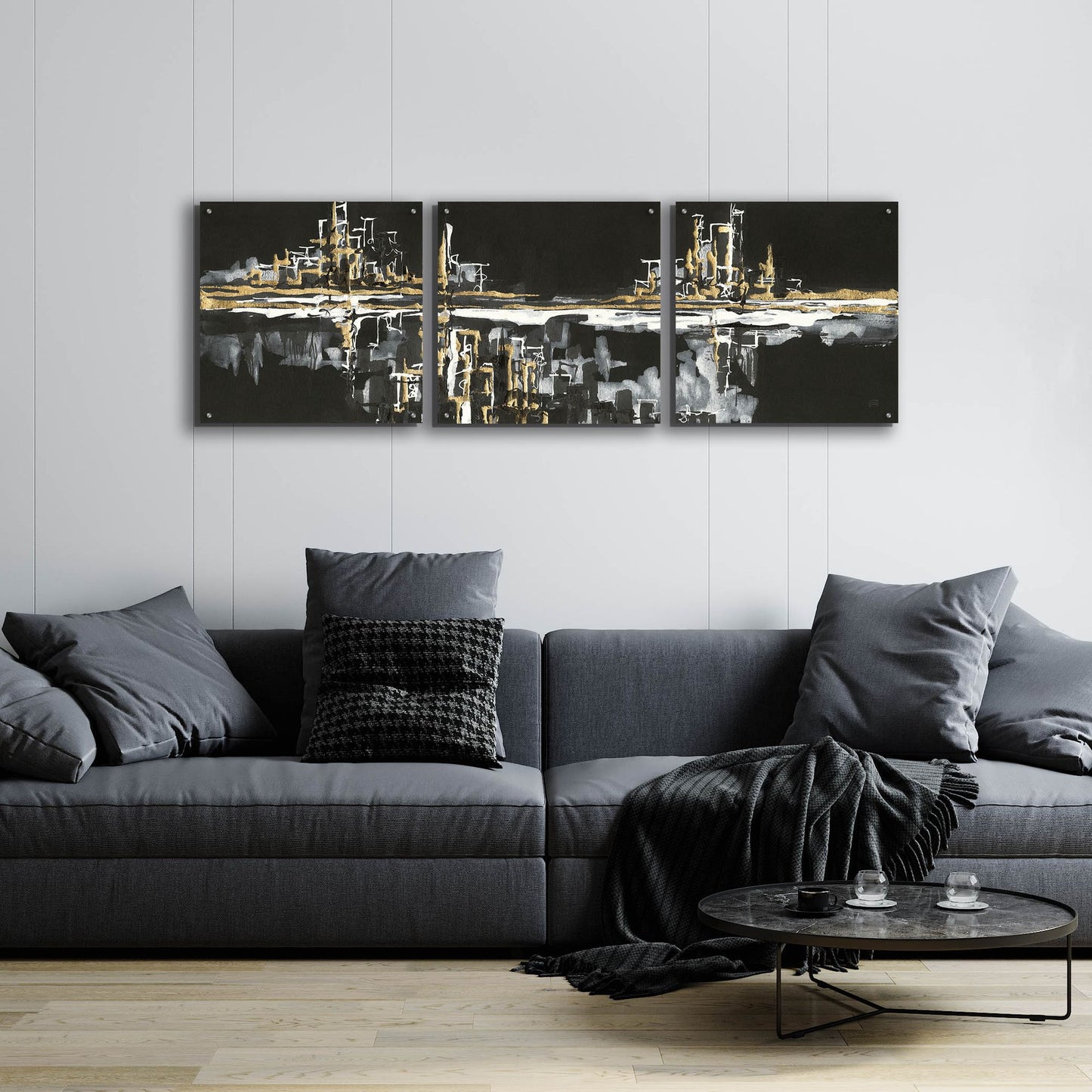 Epic Art 'Urban Gold I' by Chris Paschke, 3 Piece Set,72x24