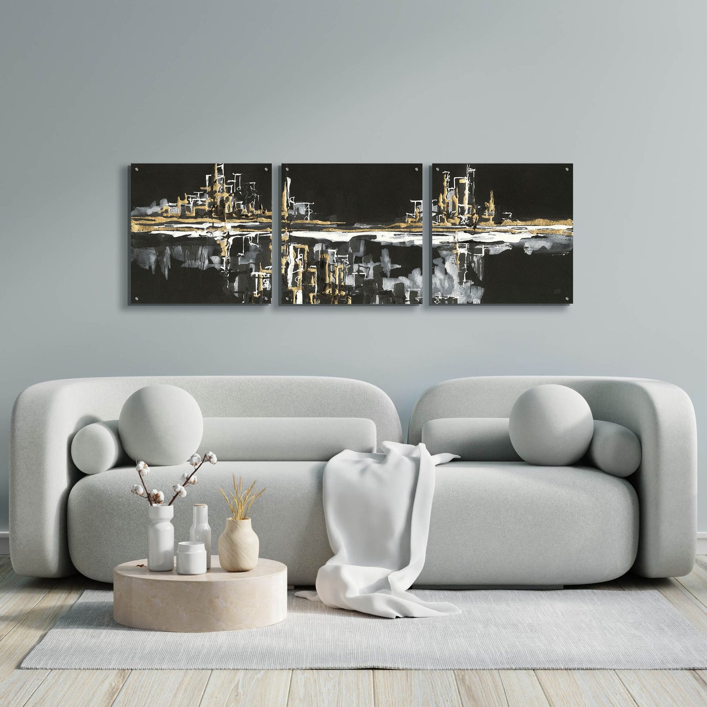 Epic Art 'Urban Gold I' by Chris Paschke, 3 Piece Set,72x24