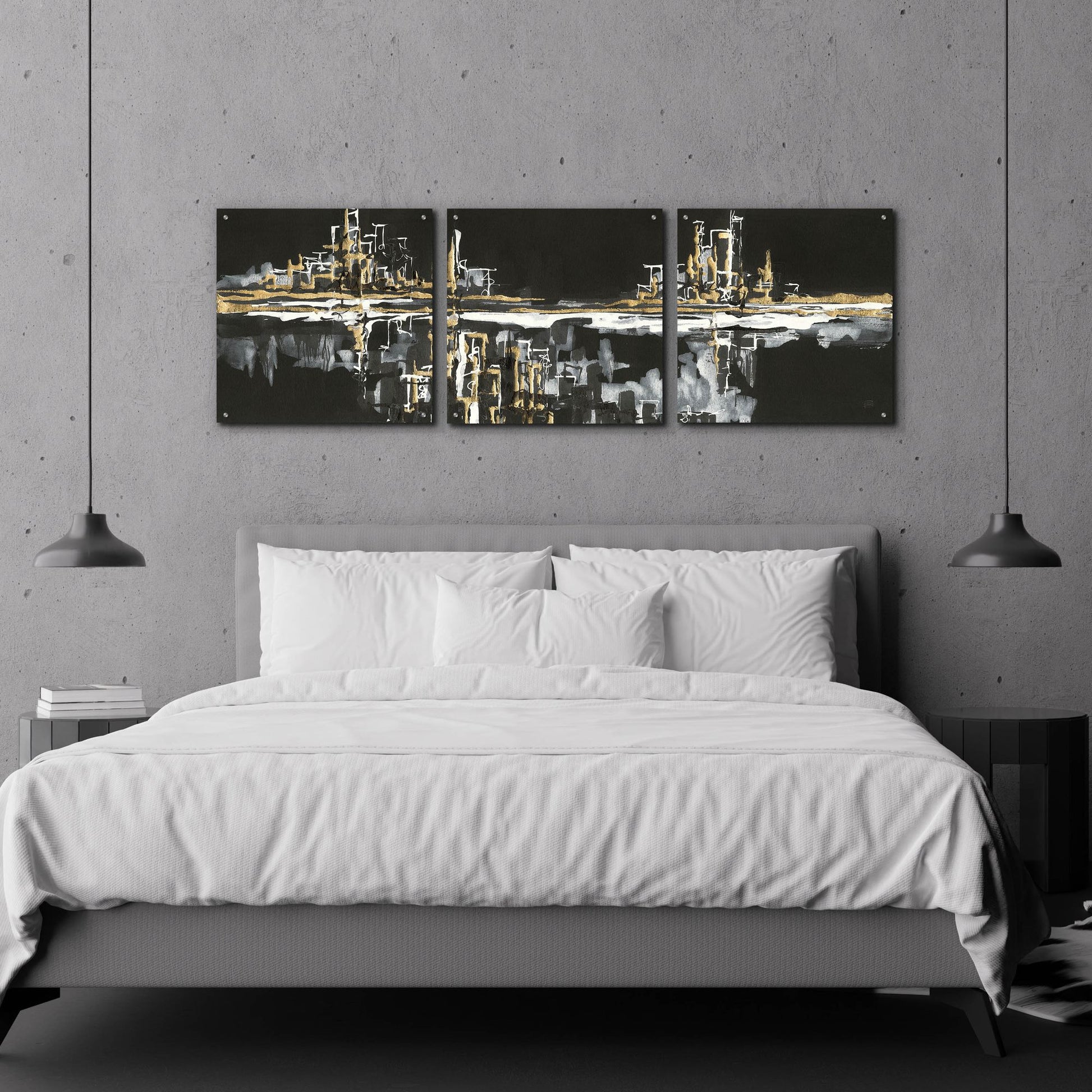 Epic Art 'Urban Gold I' by Chris Paschke, 3 Piece Set,72x24