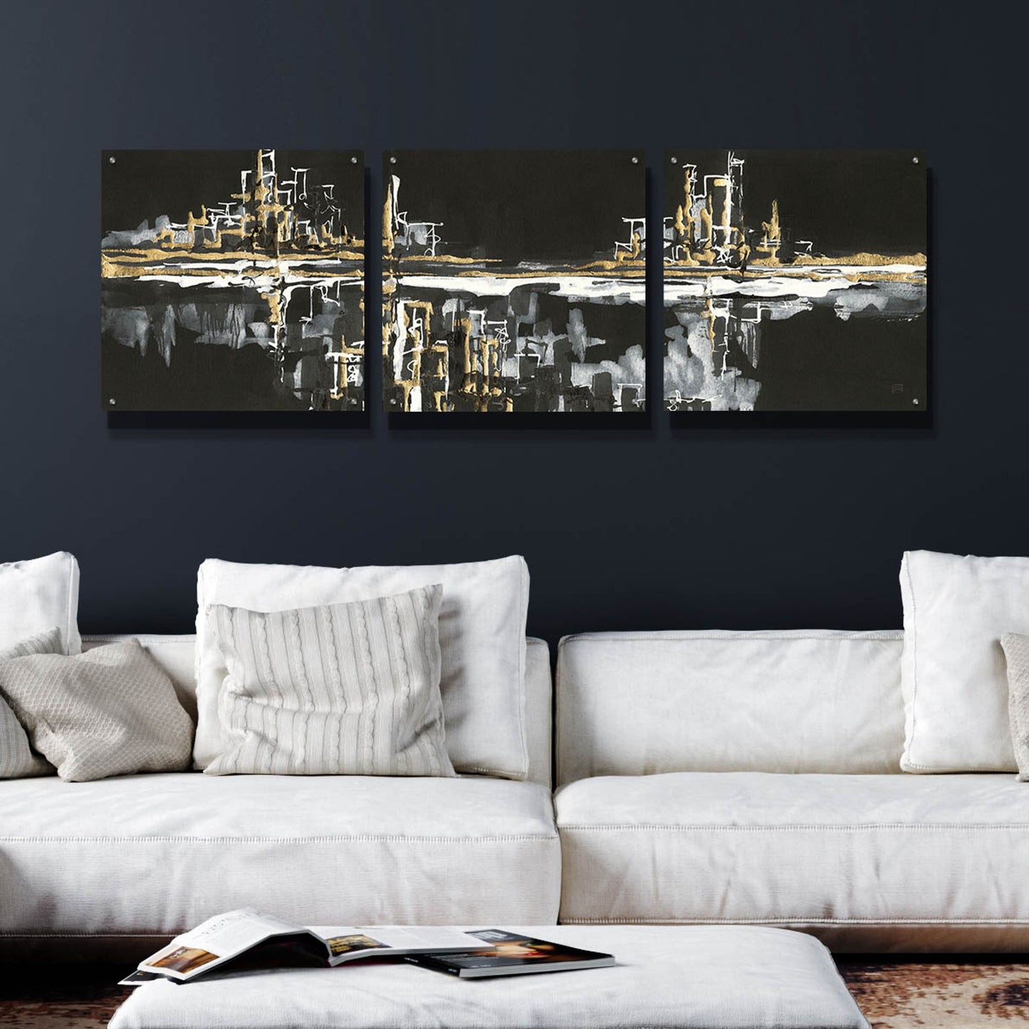 Epic Art 'Urban Gold I' by Chris Paschke, 3 Piece Set,72x24