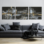 Urban Gold II by Chris Paschke - 108x36 acrylic wall art in a room